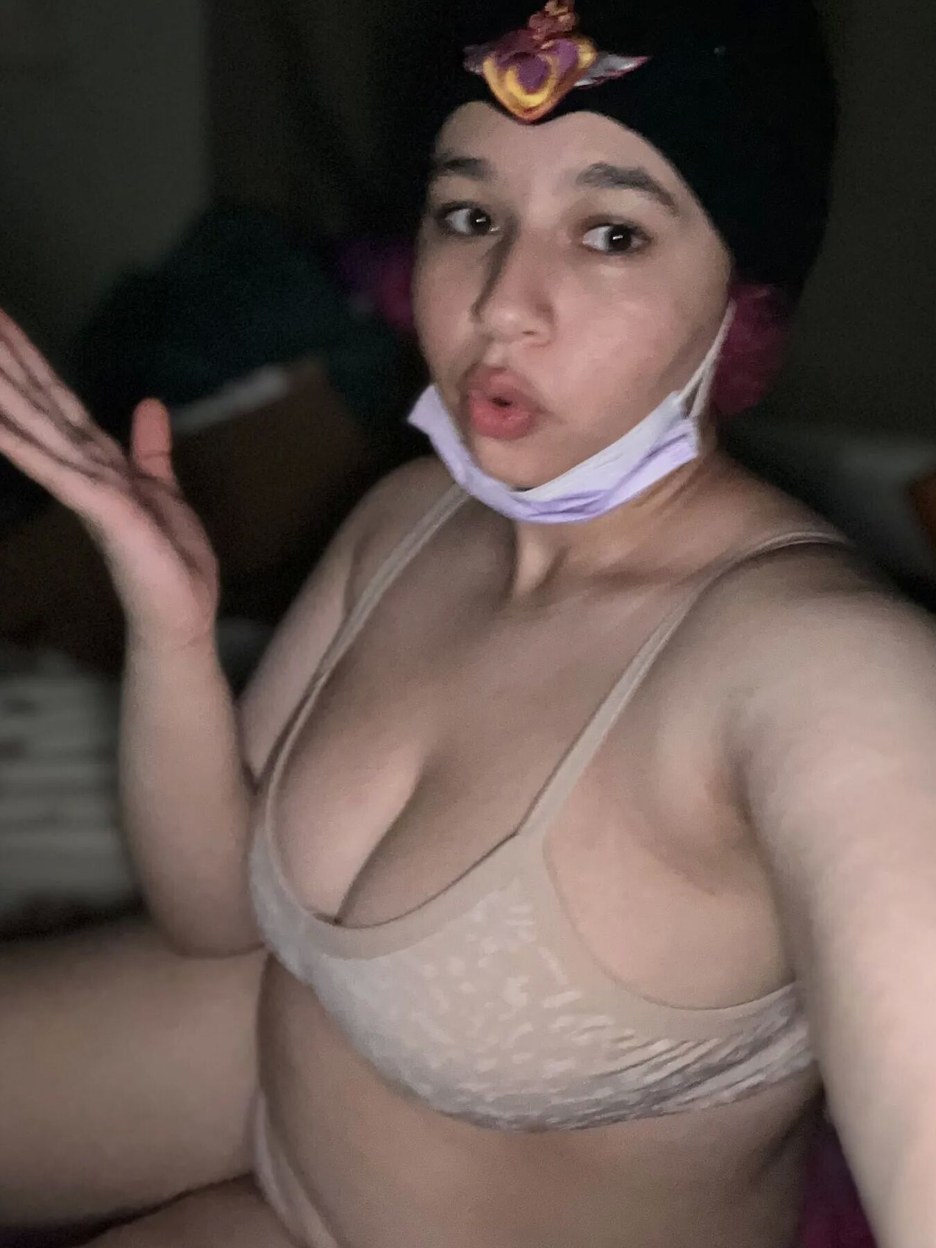 Cute chubby pink hair slut