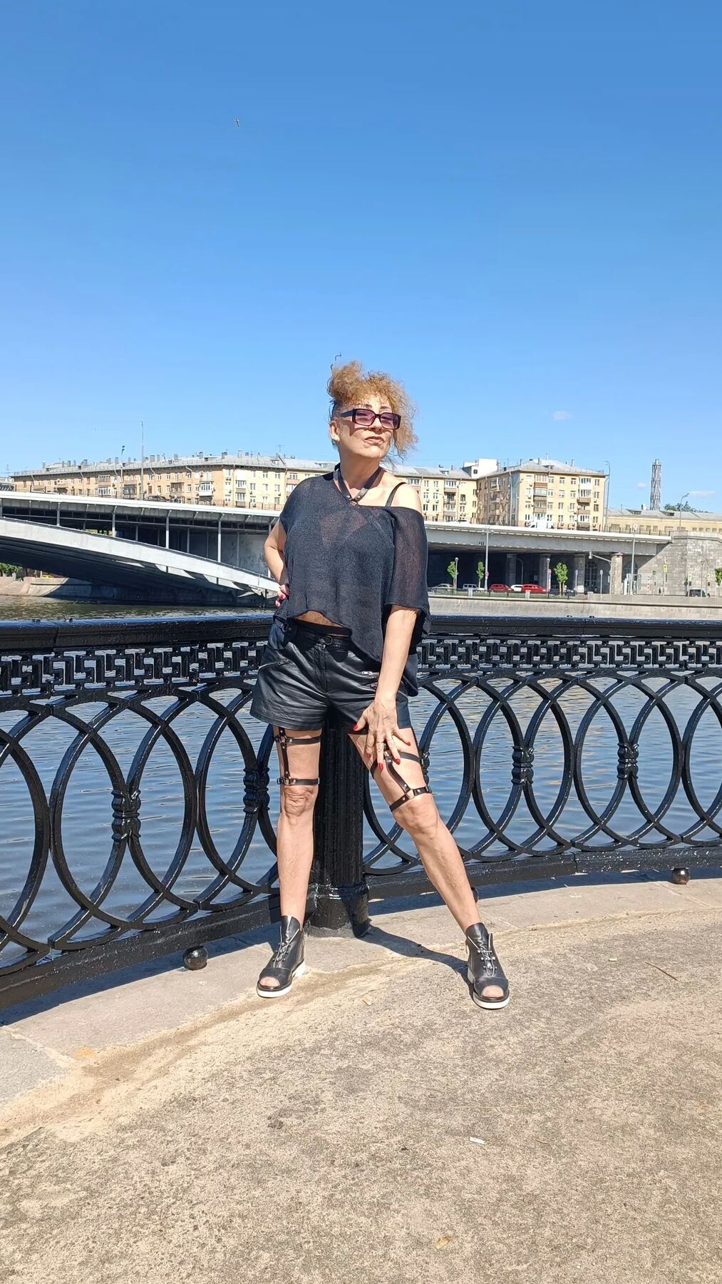 BDSM milf in public place