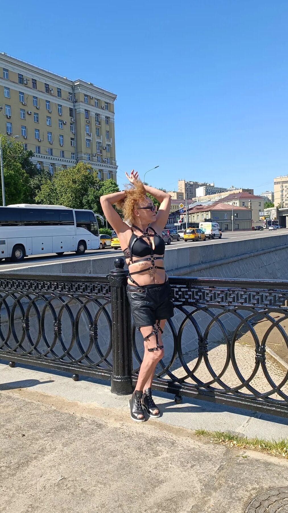 BDSM milf in public place