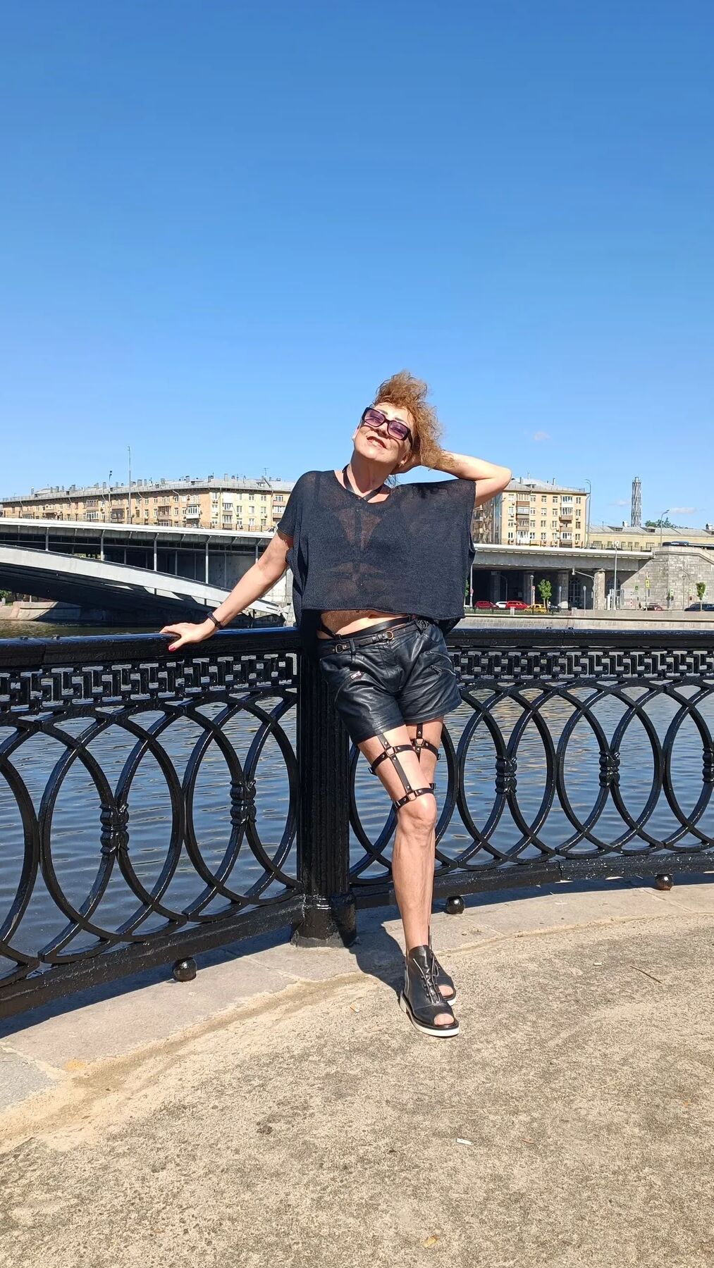 BDSM milf in public place