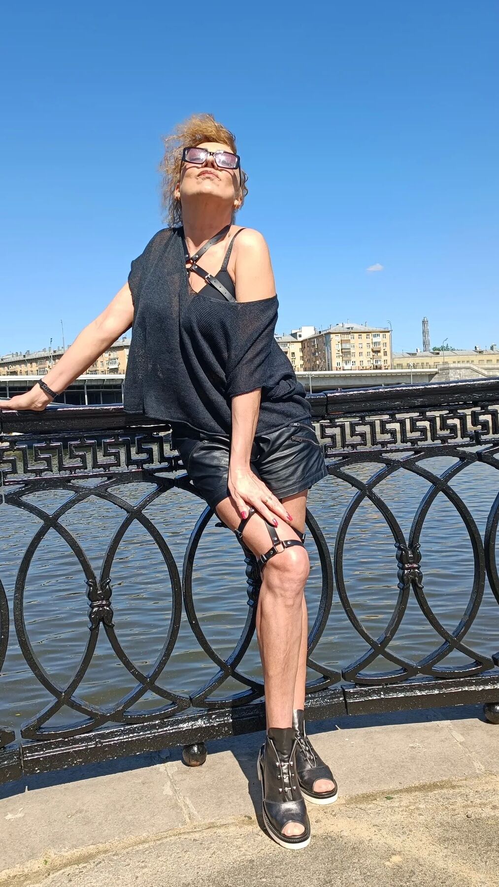 BDSM milf in public place