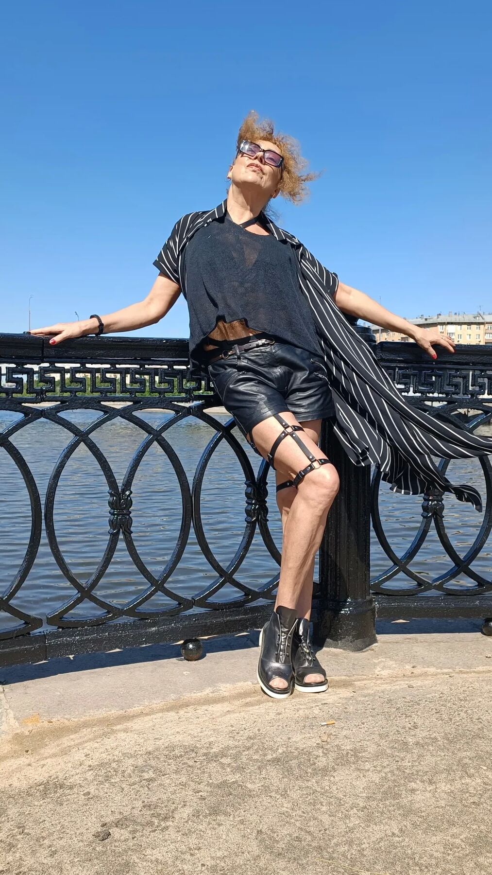 BDSM milf in public place