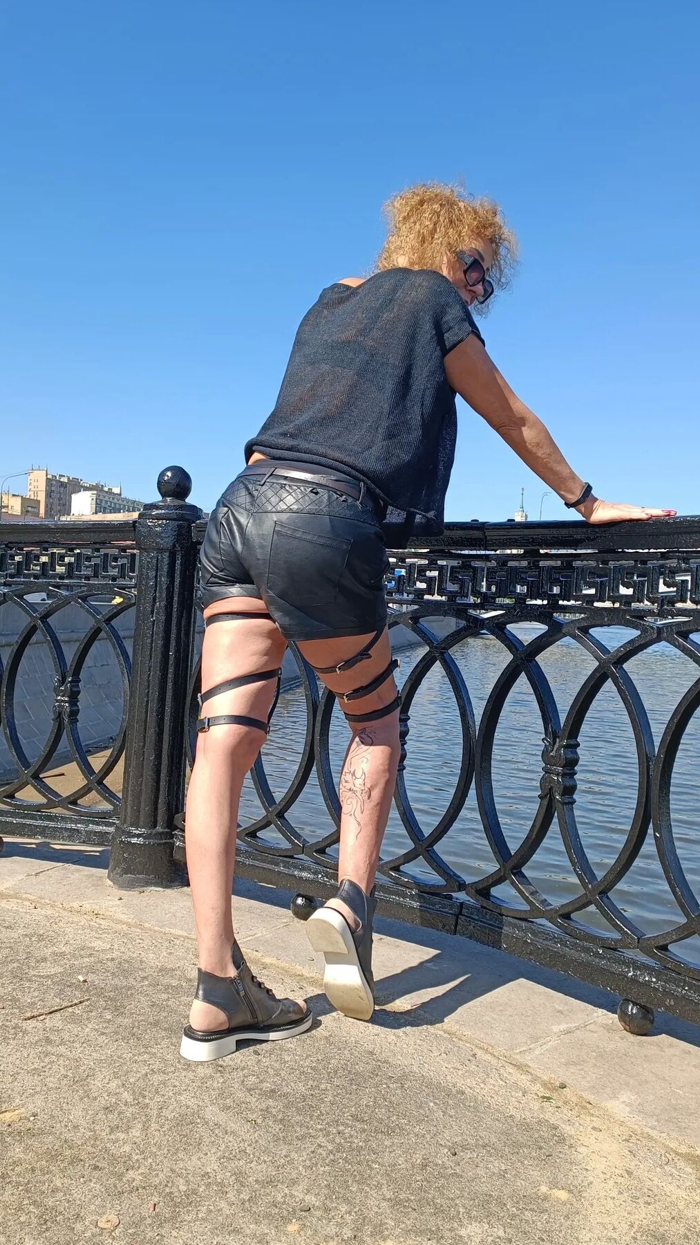BDSM milf in public place