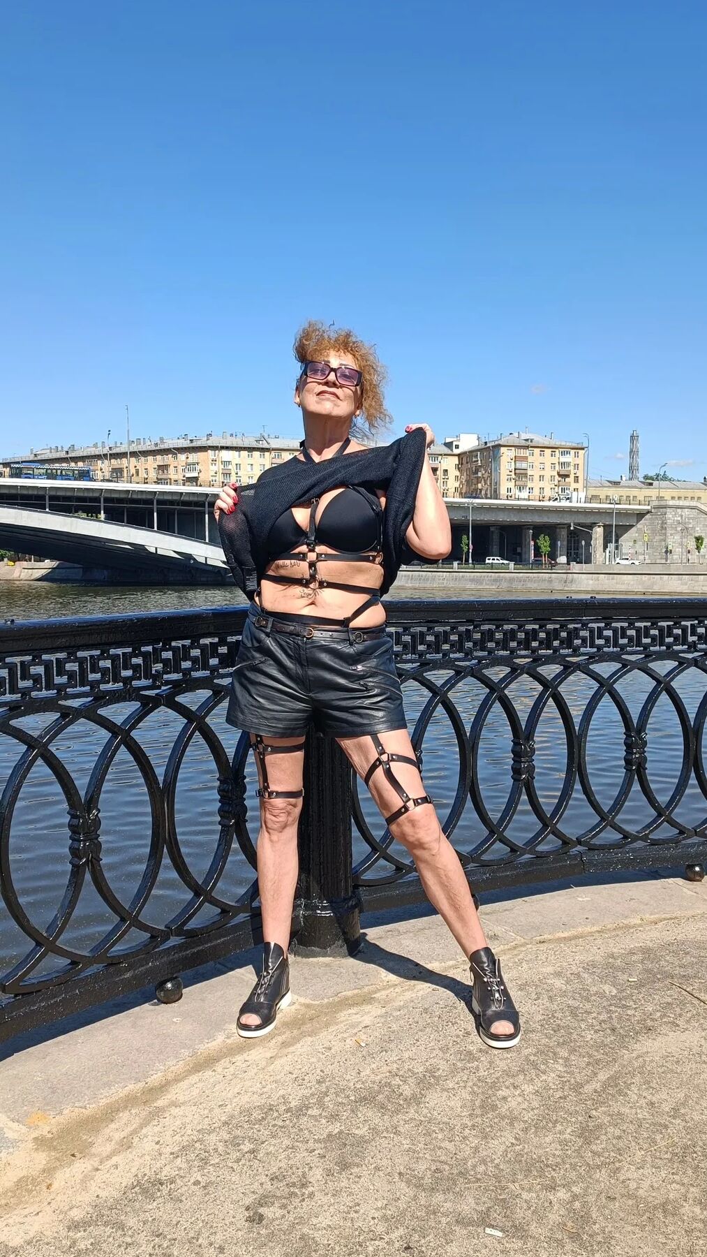 BDSM milf in public place