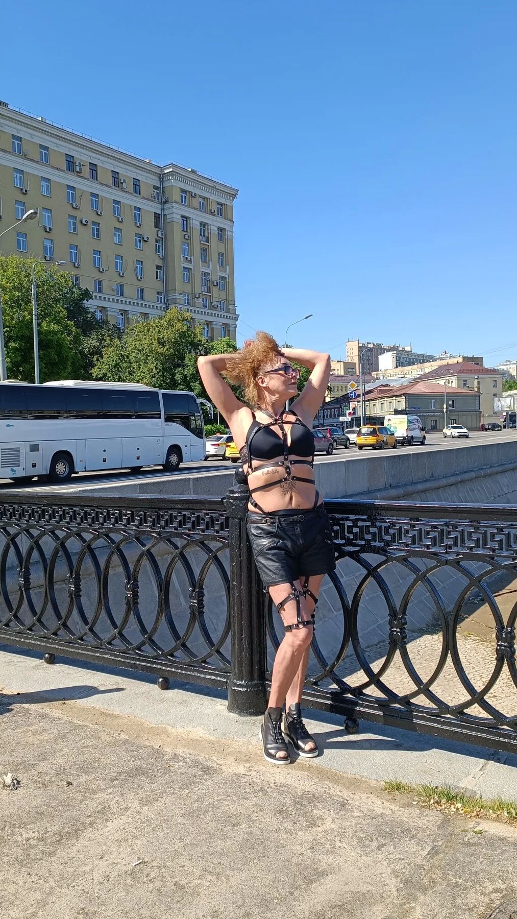 BDSM milf in public place