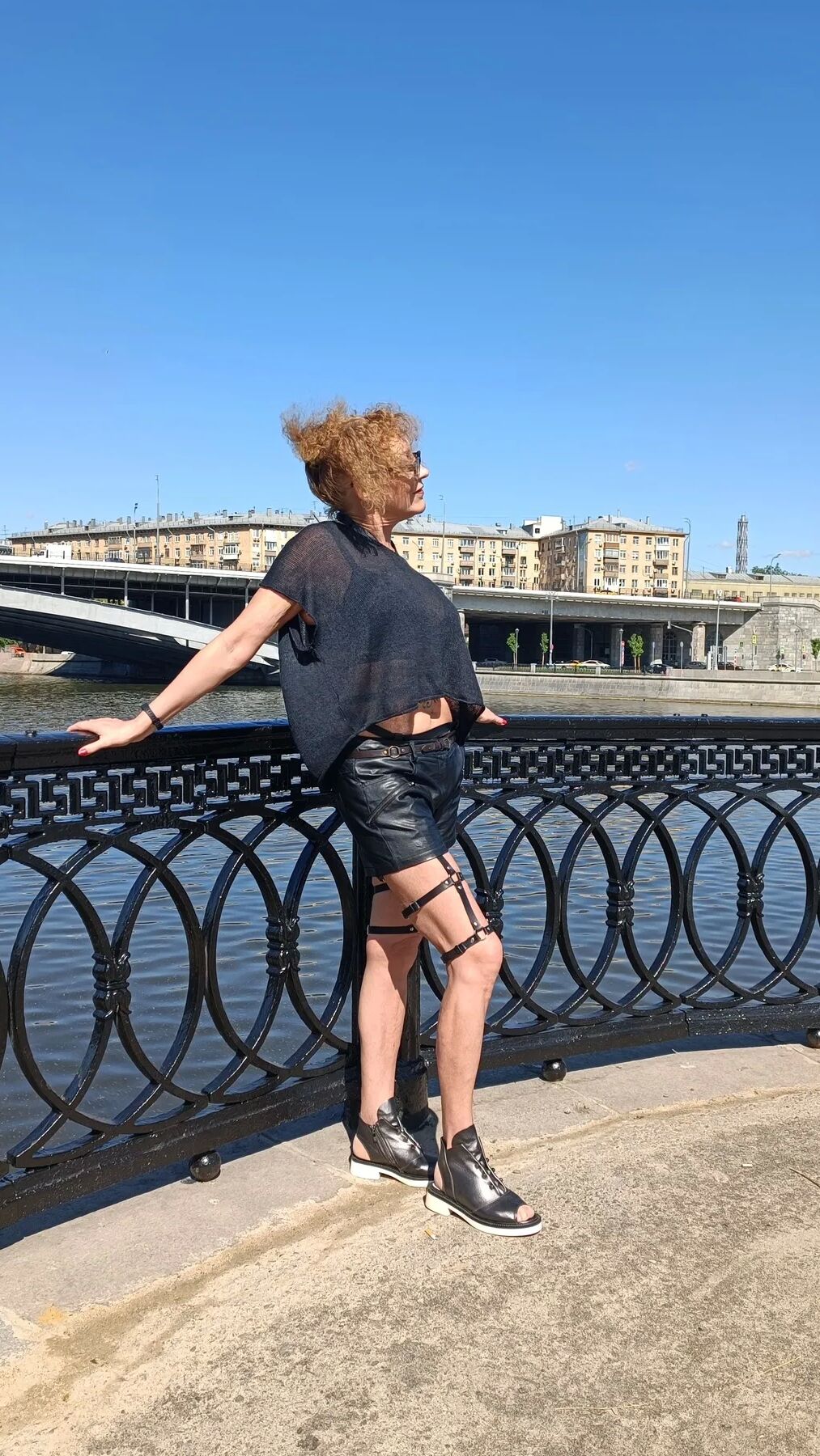 BDSM milf in public place