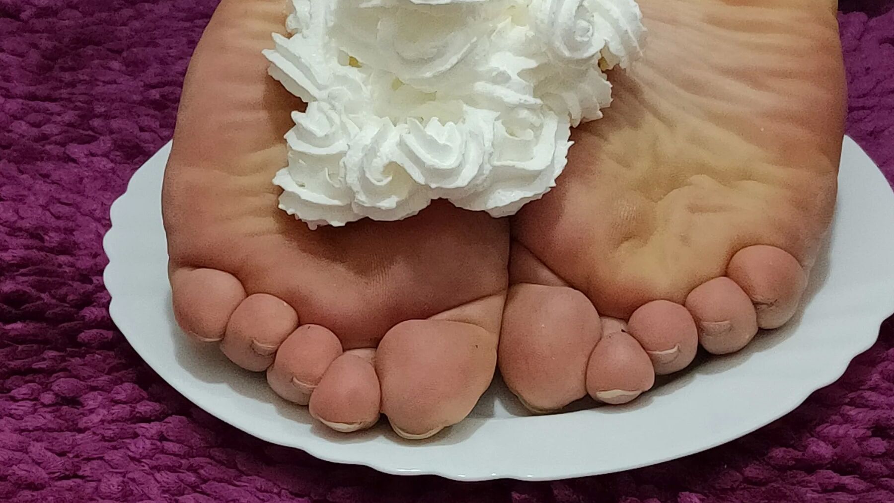 Whipped cream on my feet