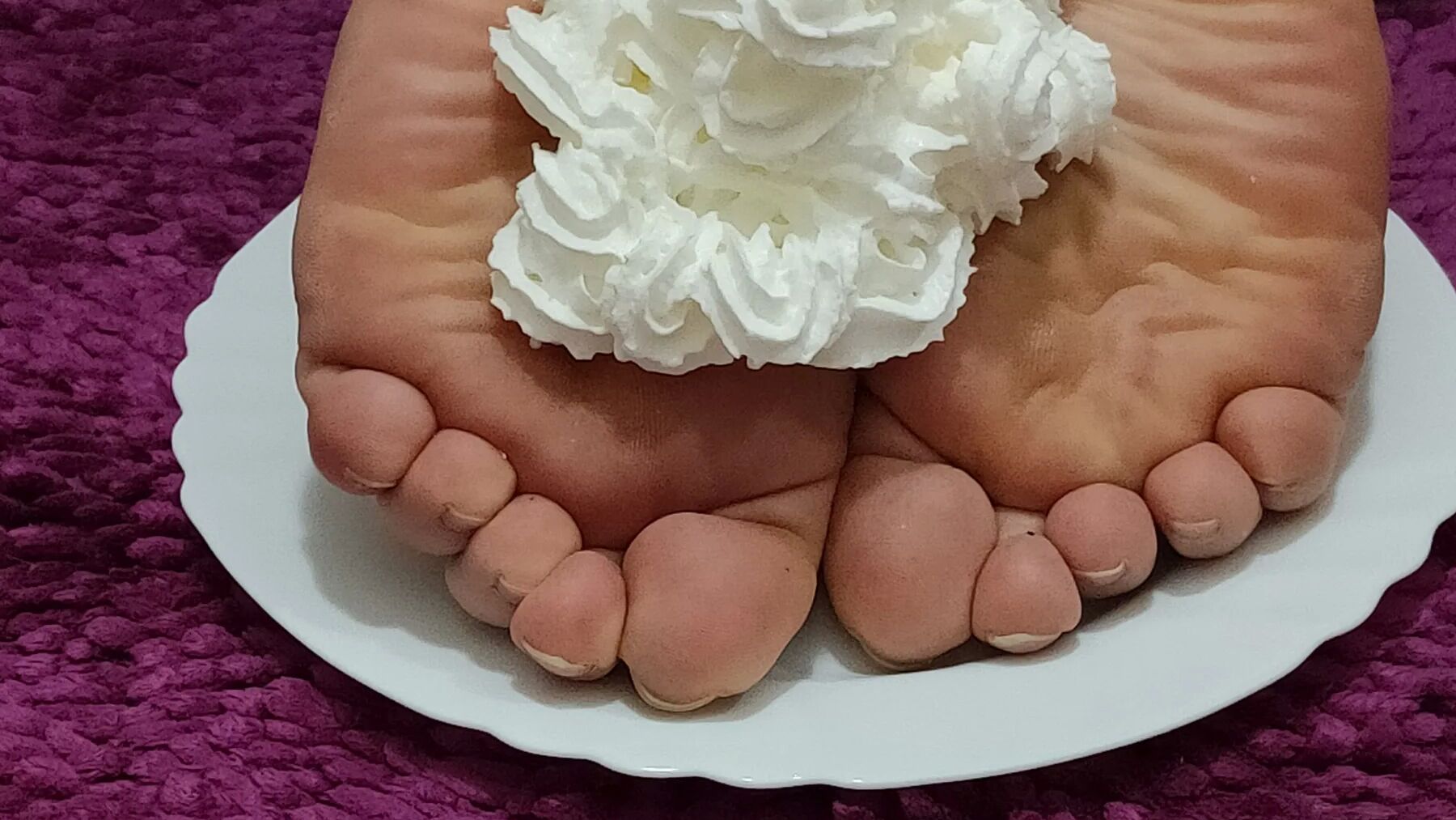 Whipped cream on my feet