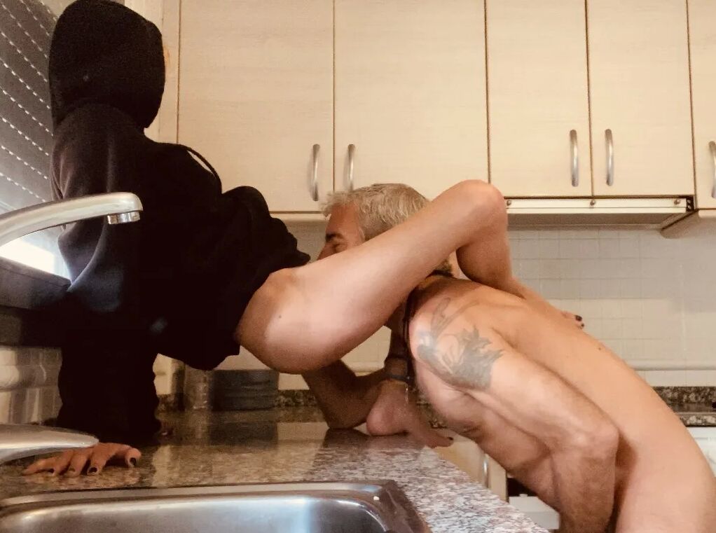 LITTLE BLACK HOOD FUCKING IN HER KITCHEN