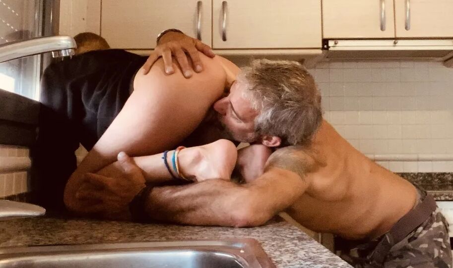 LITTLE BLACK HOOD FUCKING IN HER KITCHEN