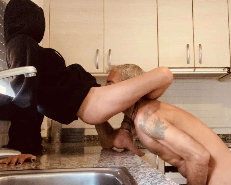 LITTLE BLACK HOOD FUCKING IN HER KITCHEN