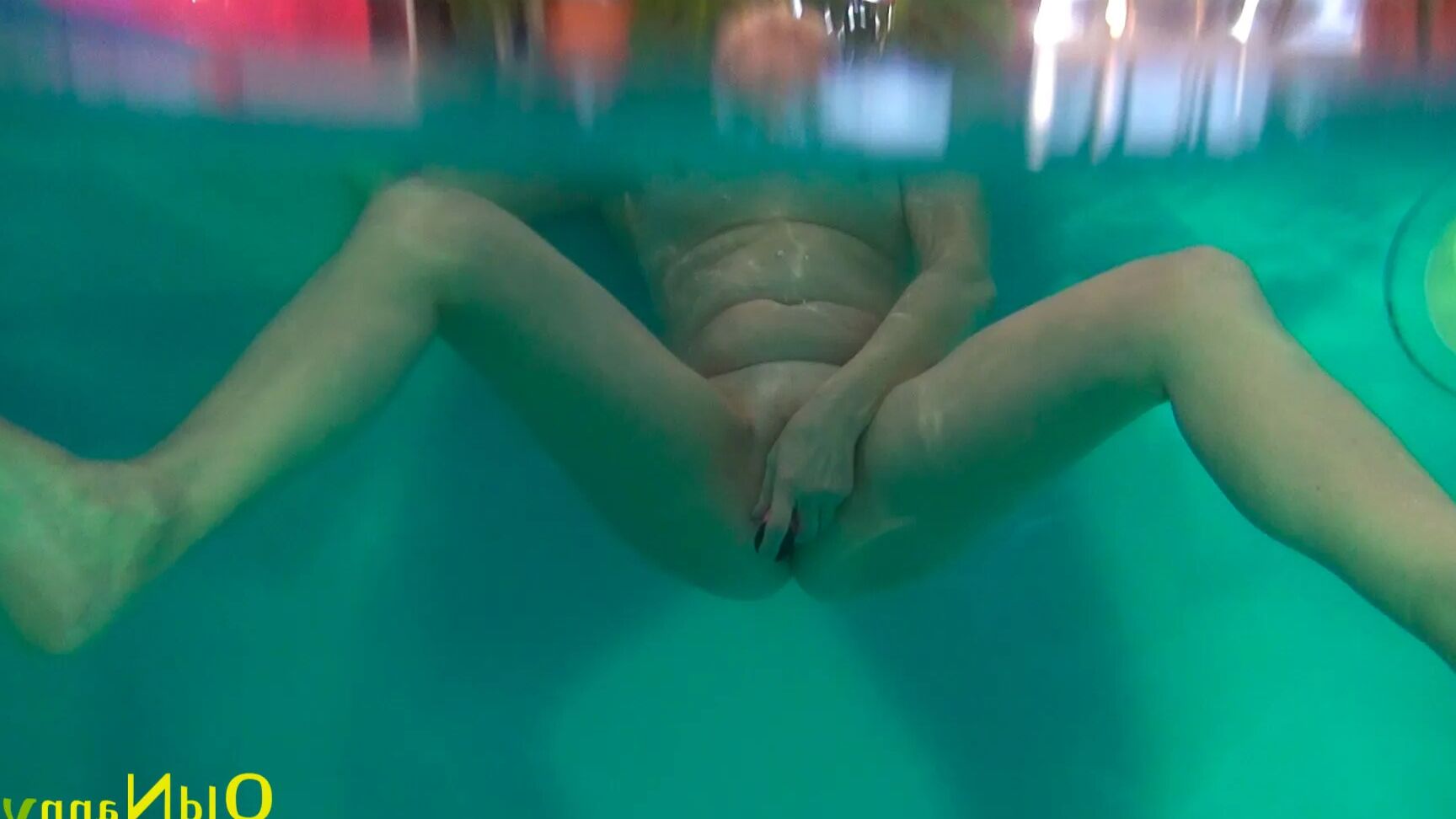 Granny Jitka frolics in the pool