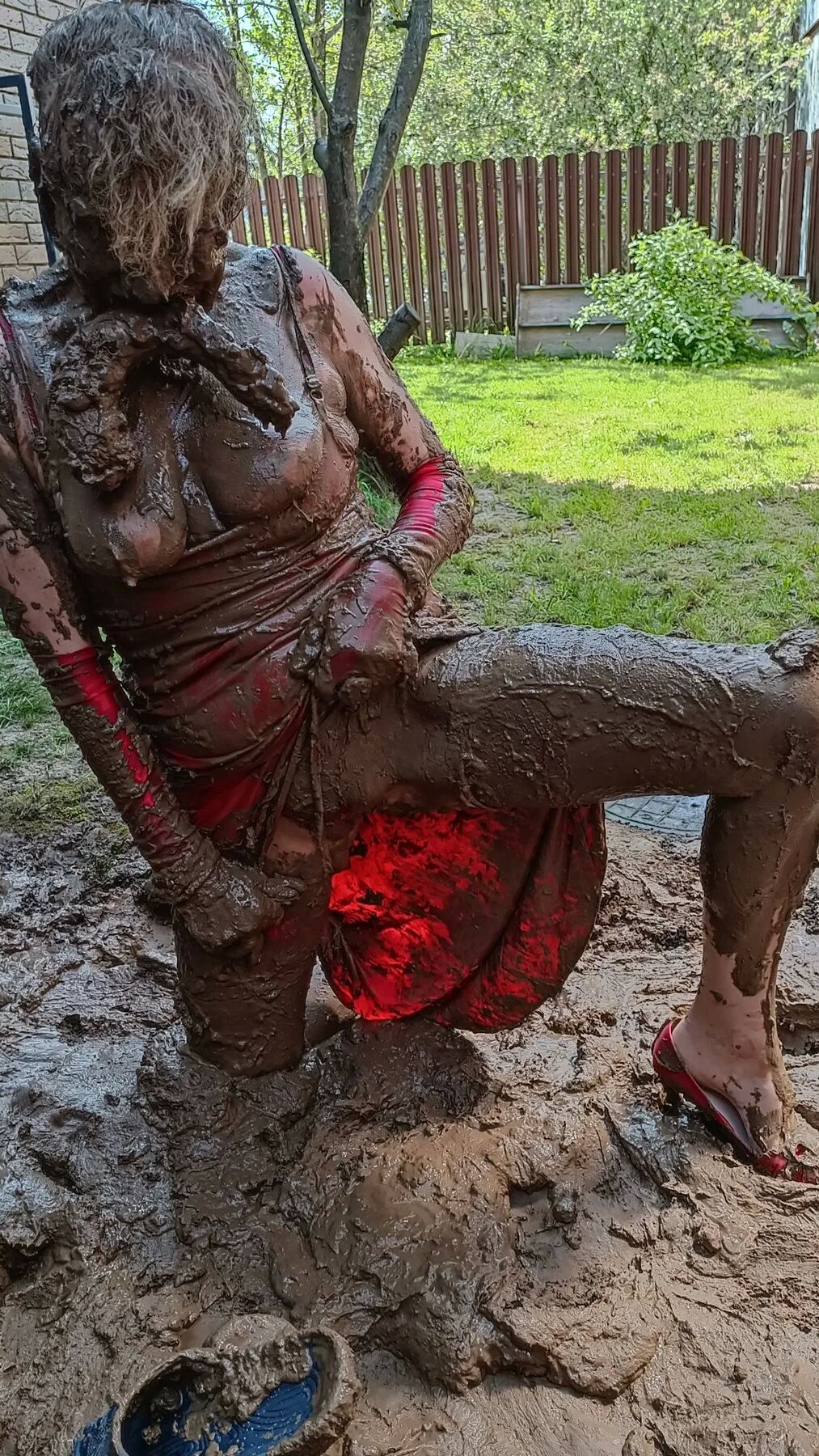 Glamour lady in mud