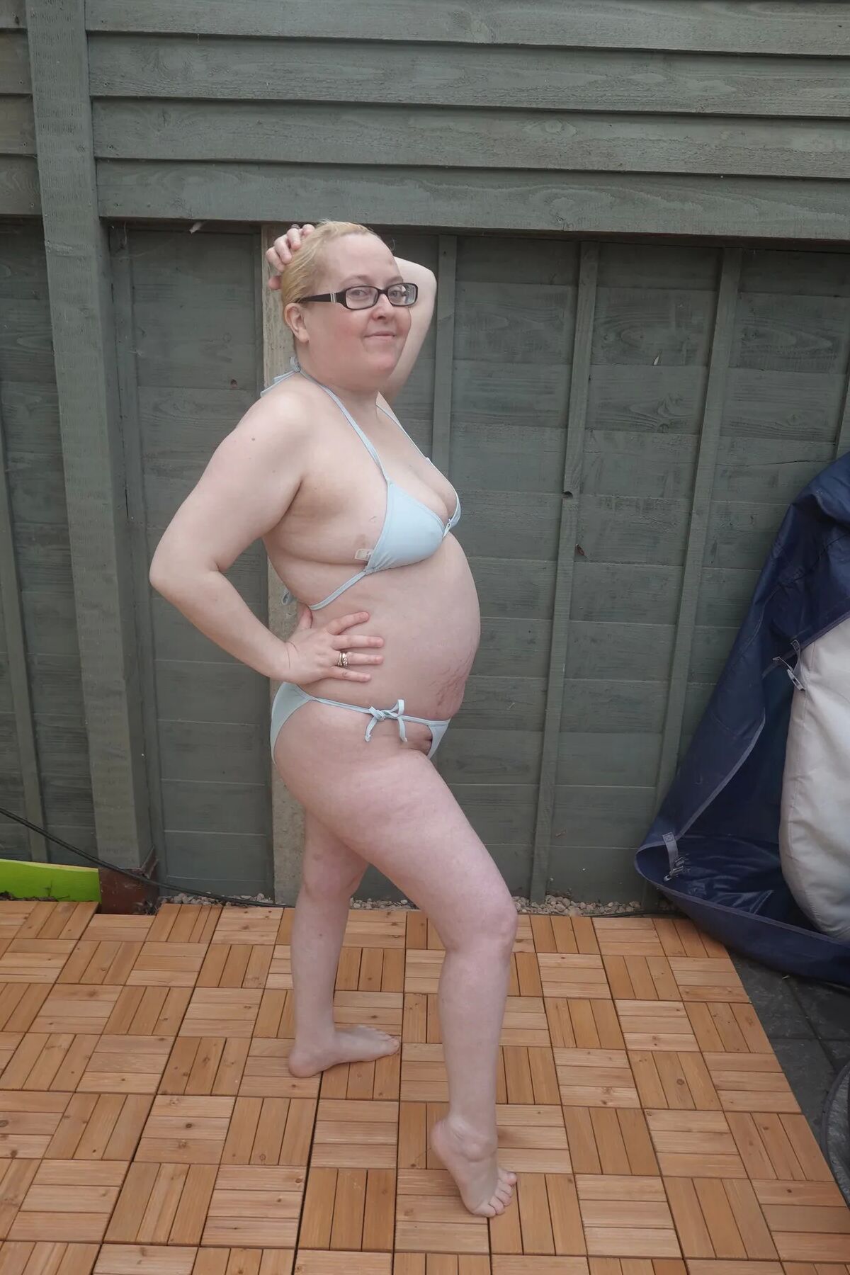 Big breasts wife in bikini