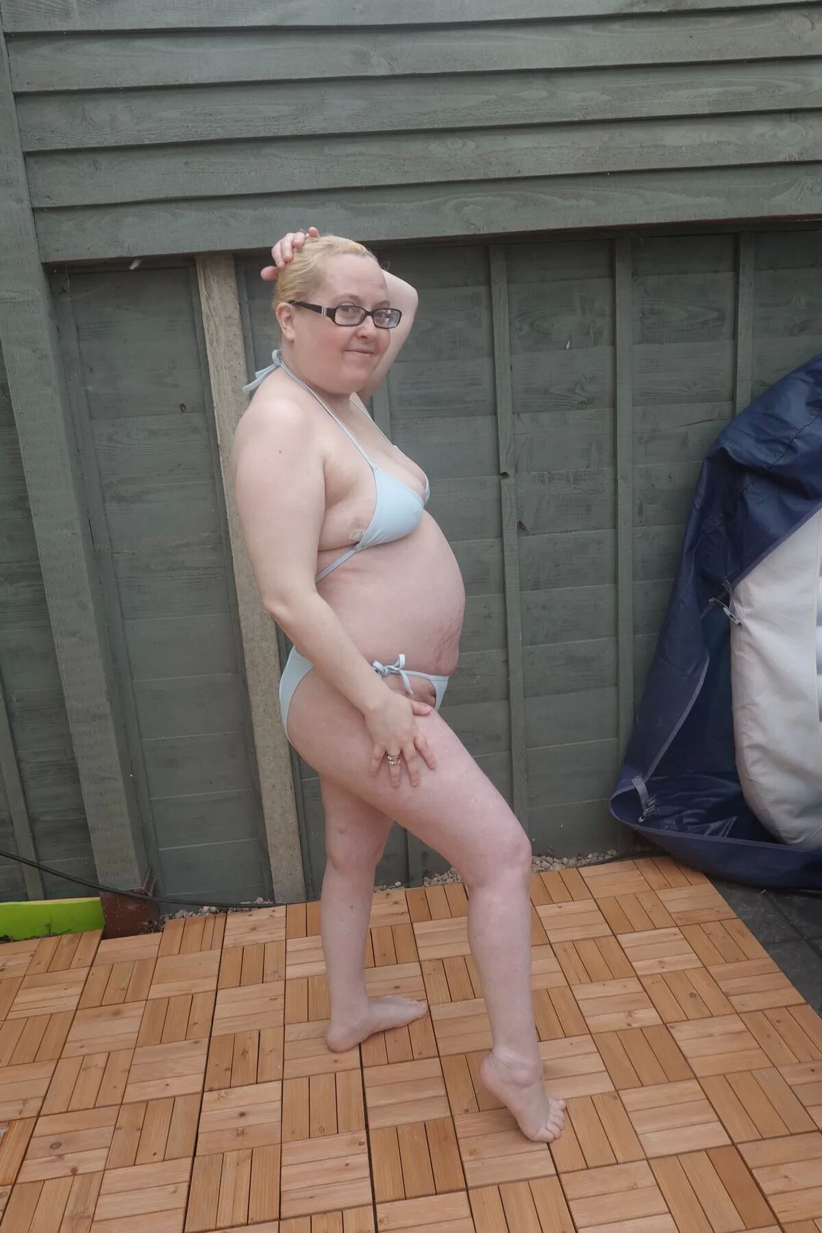 Big breasts wife in bikini