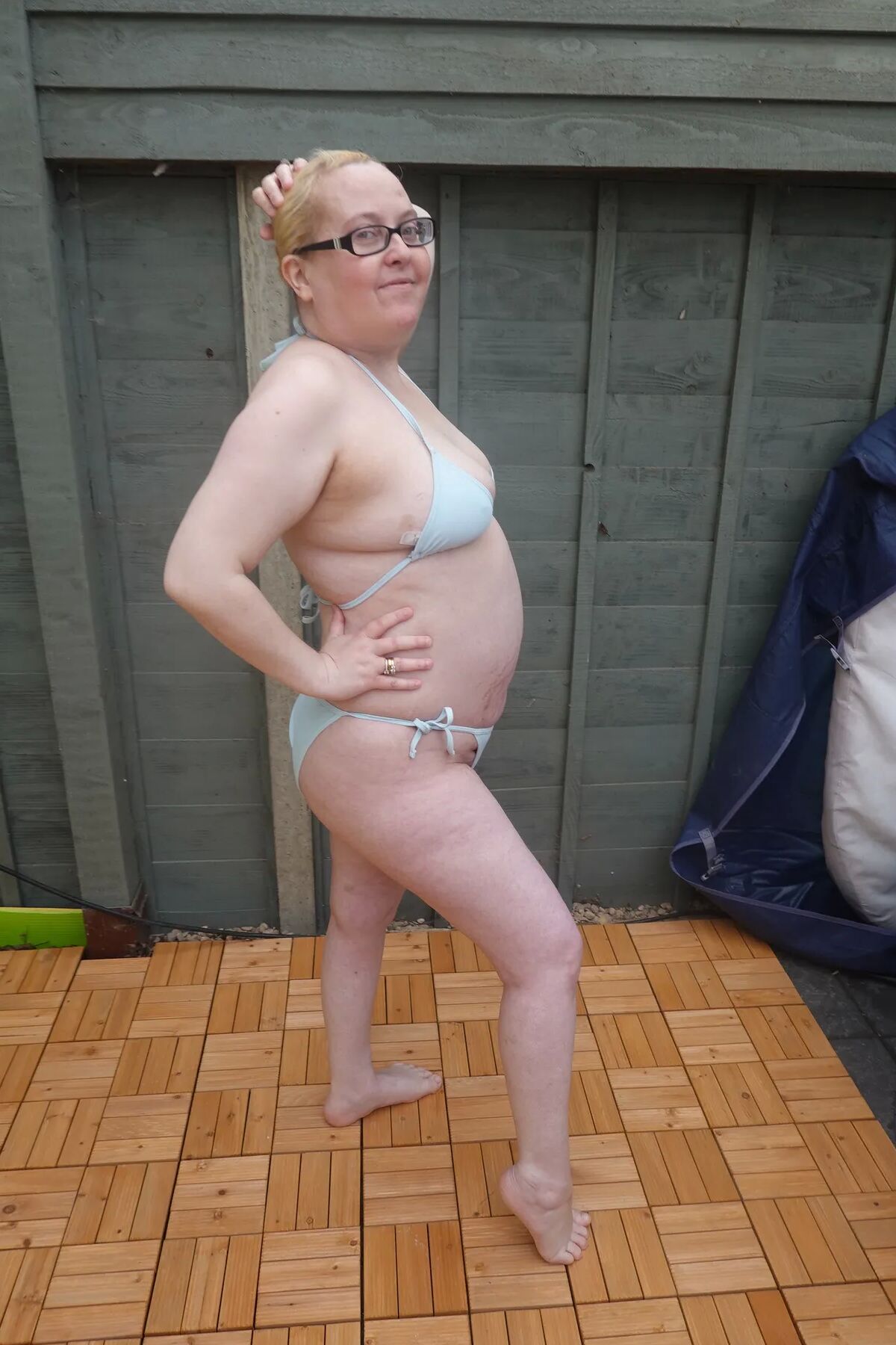 Big breasts wife in bikini