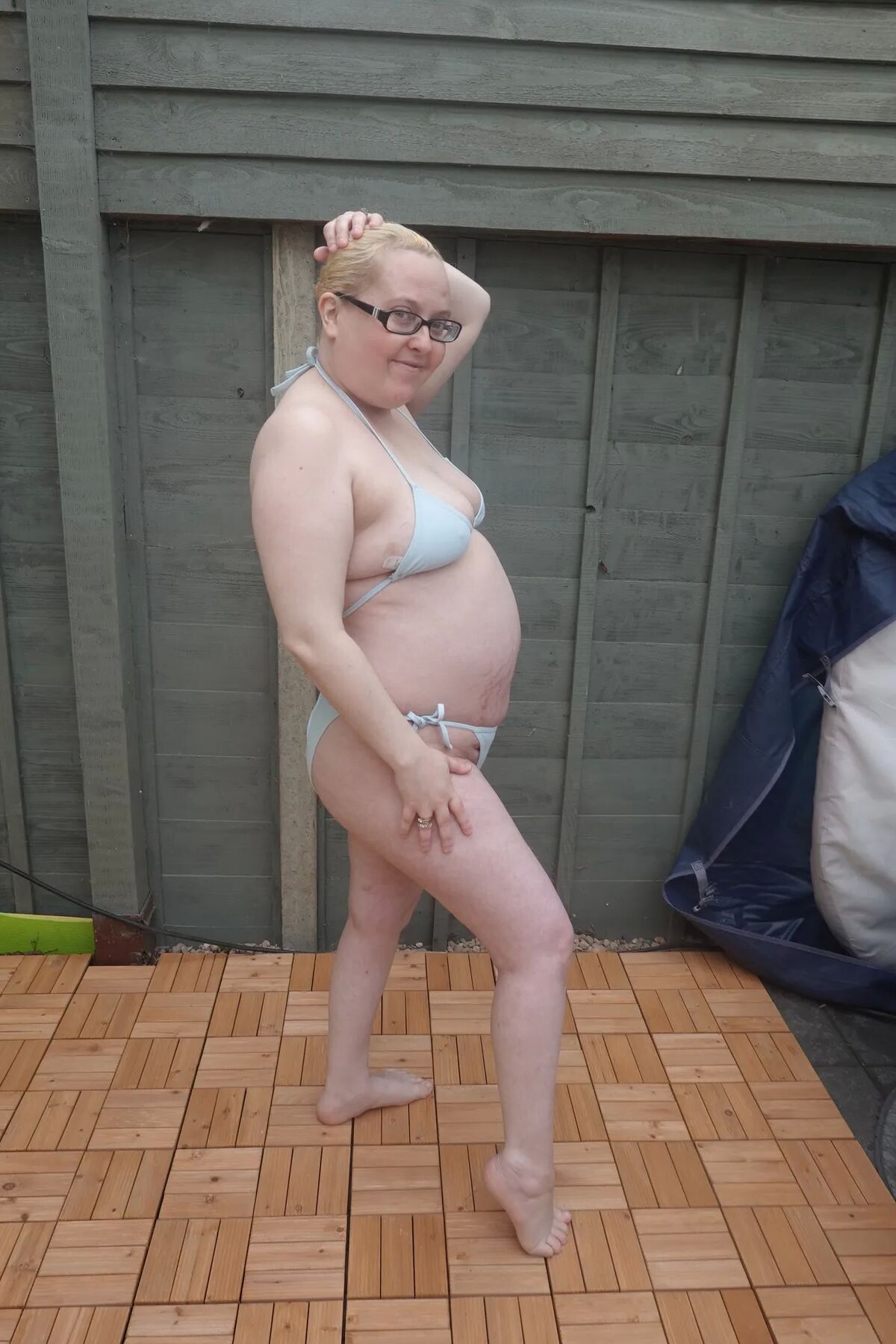 Big breasts wife in bikini