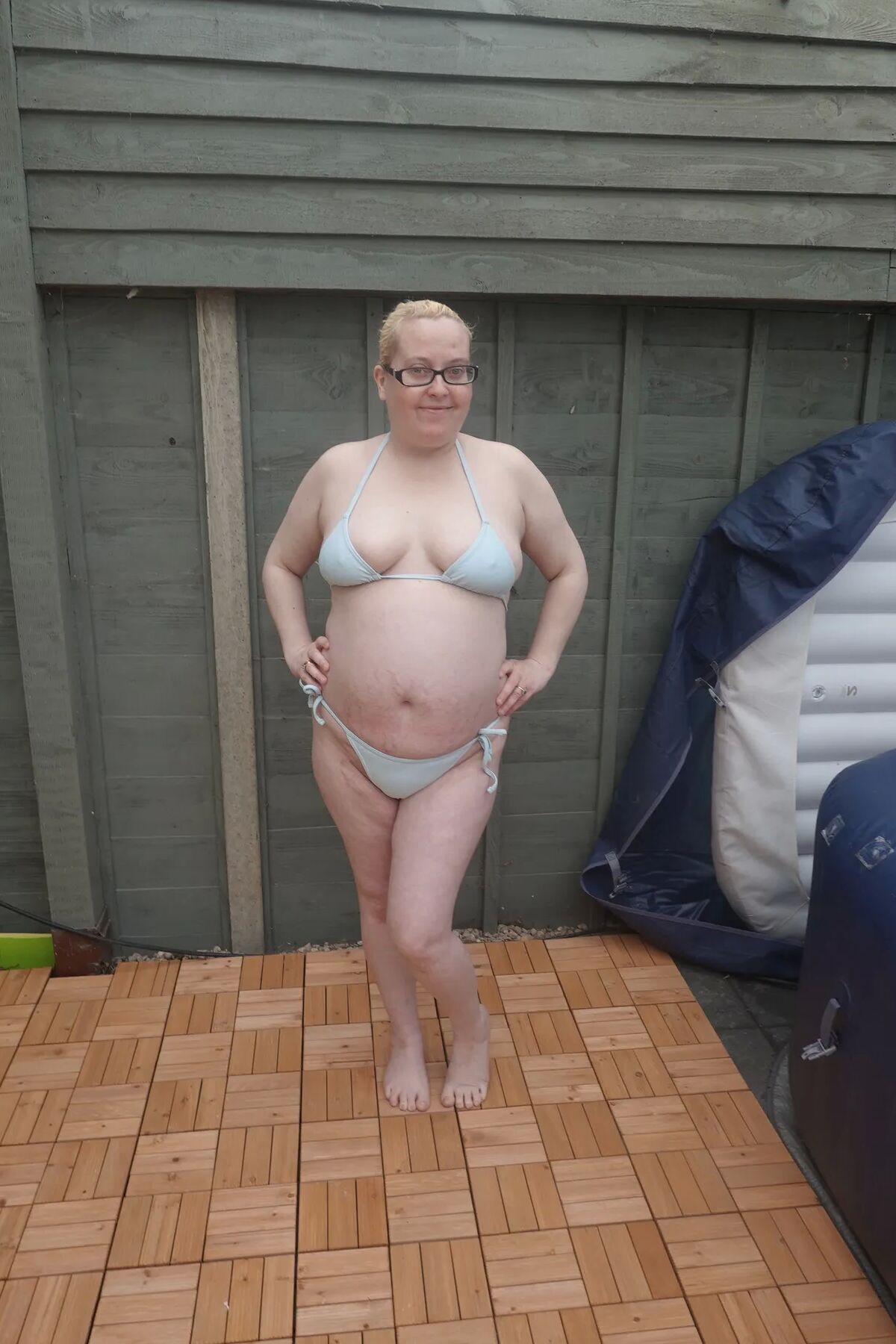 Big breasts wife in bikini