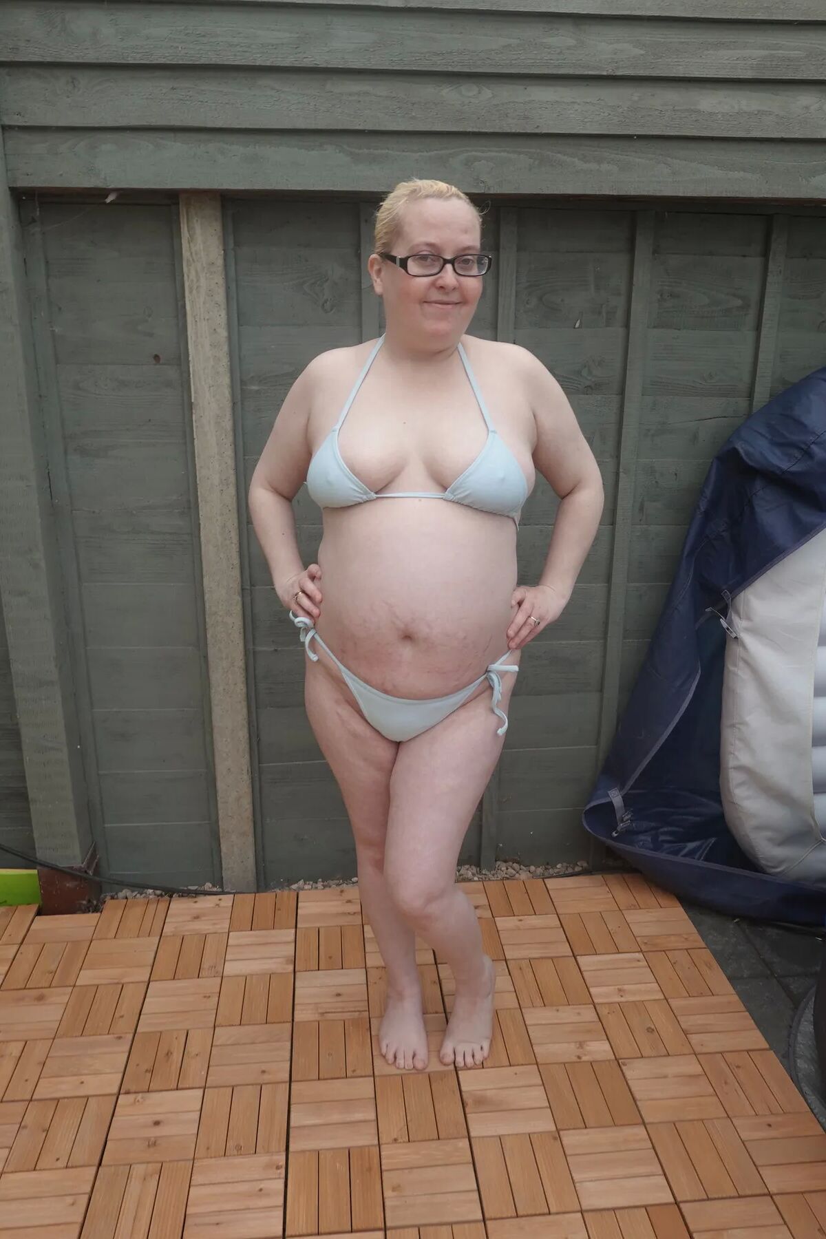 Big breasts wife in bikini