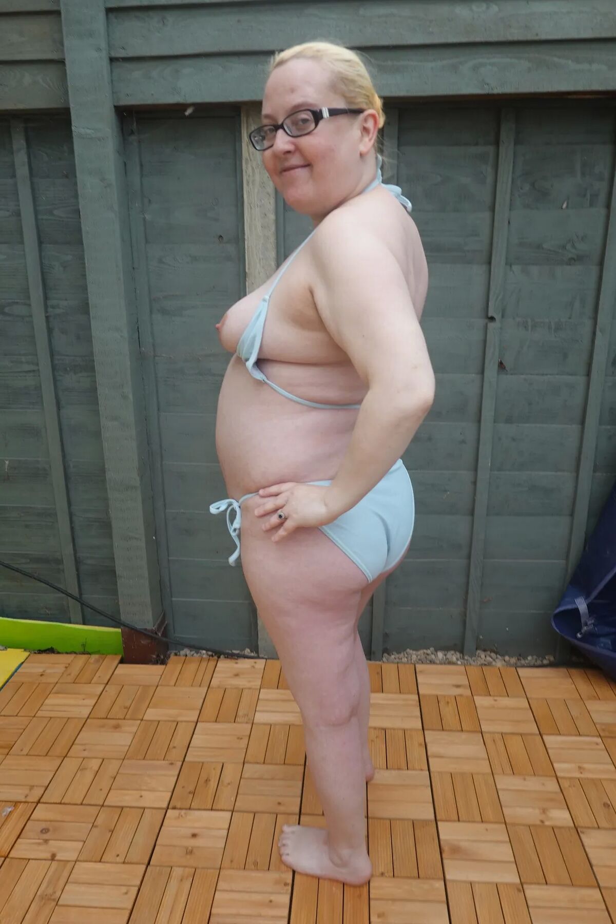 Big breasts wife in bikini