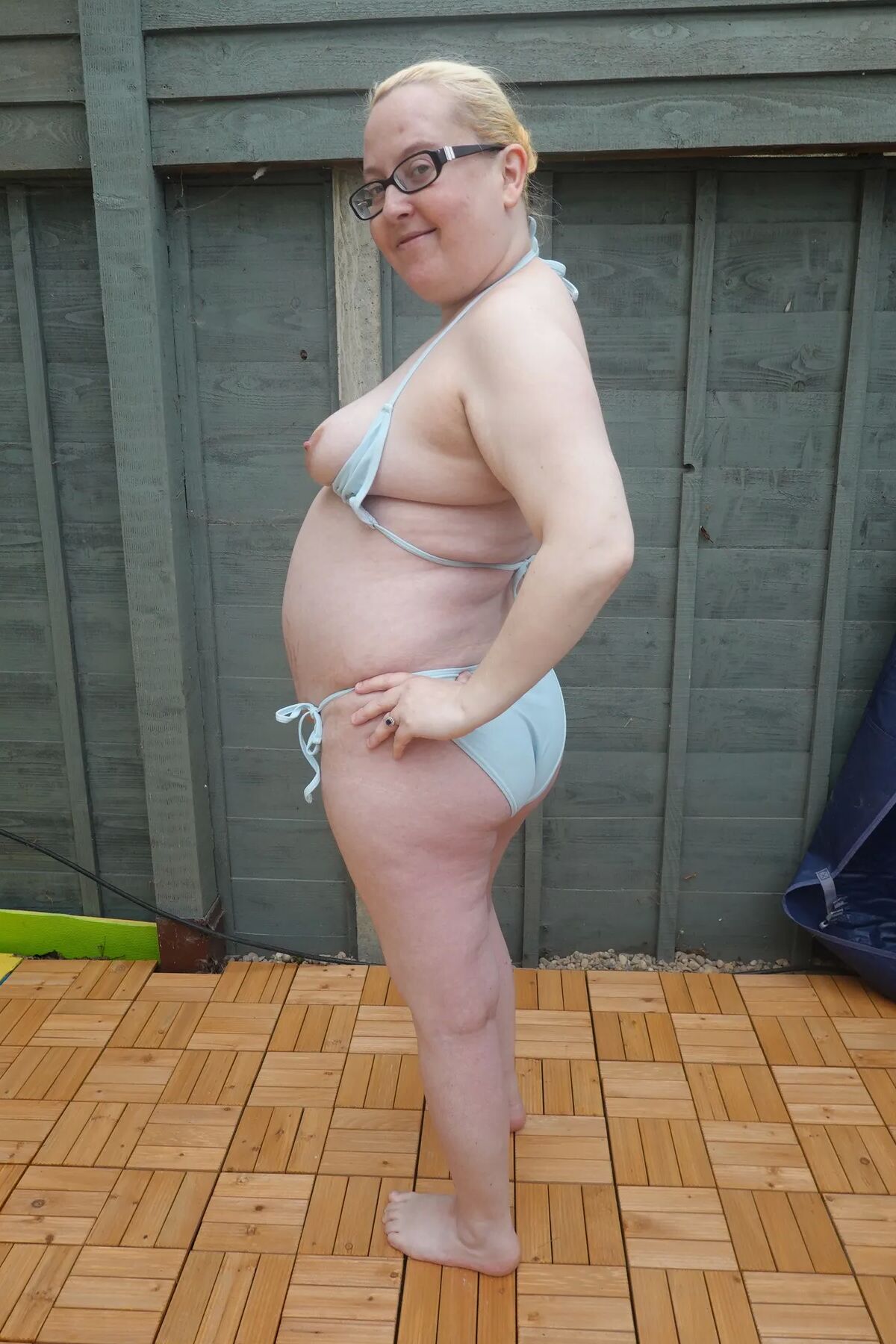 Big breasts wife in bikini