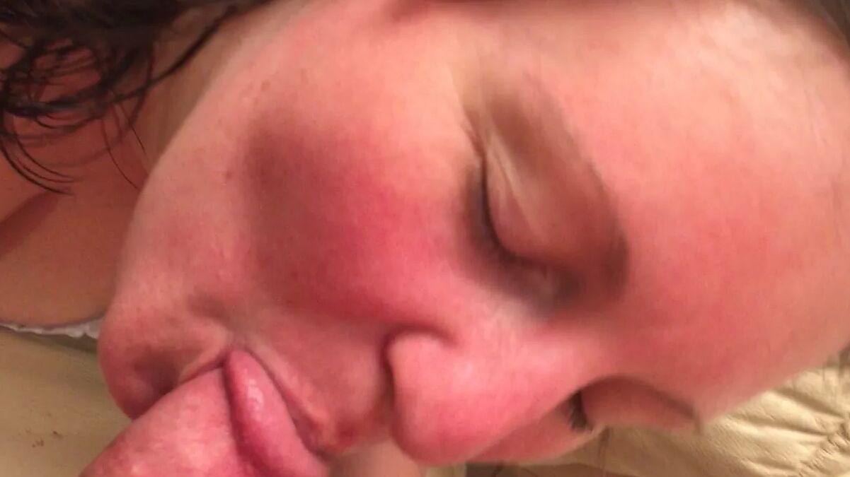 Beautiful blushing blowjob