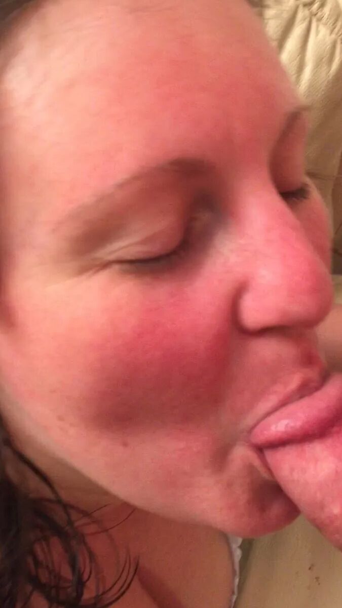 Beautiful blushing blowjob