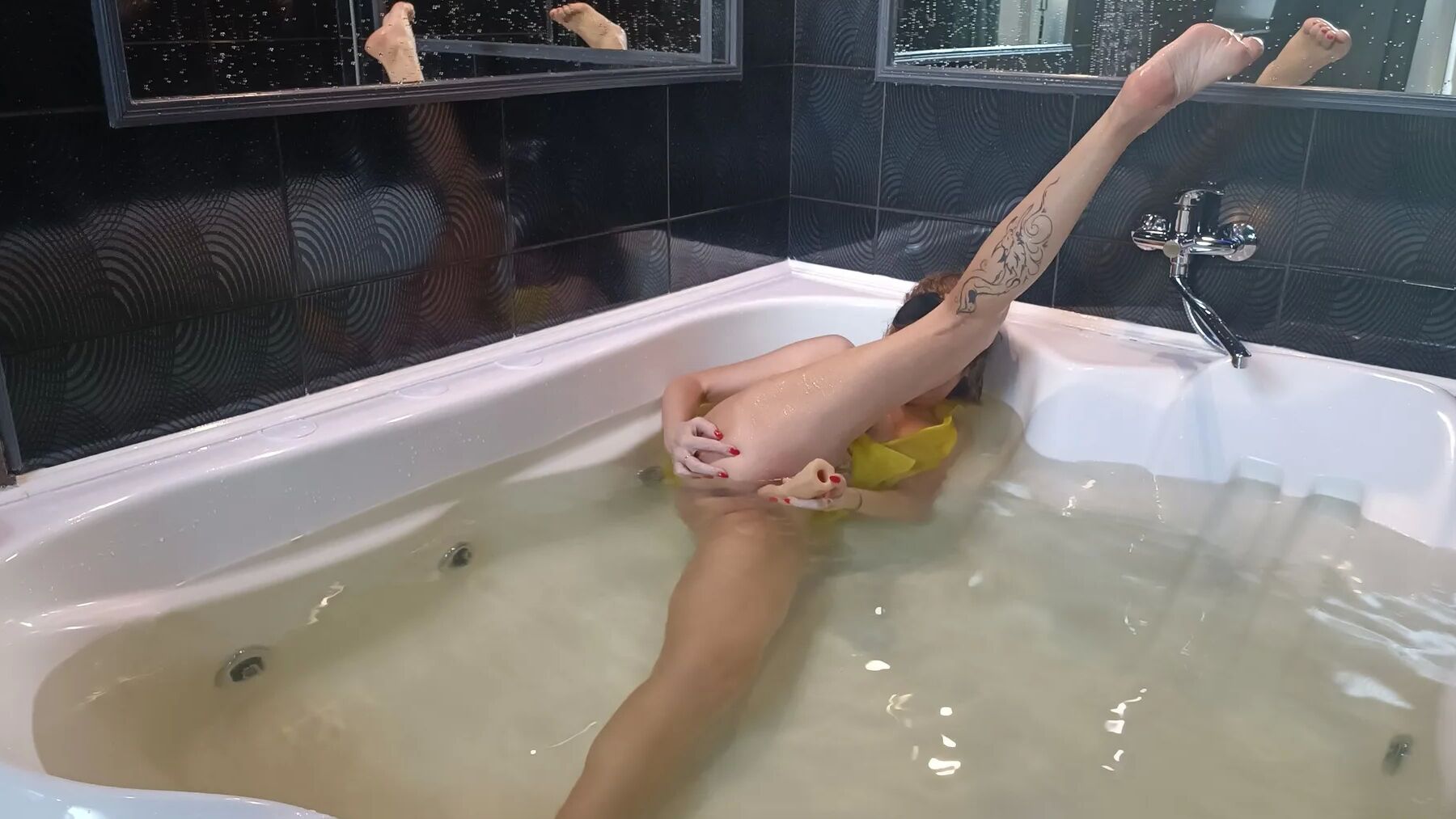 Pissed on milf in jacuzzi