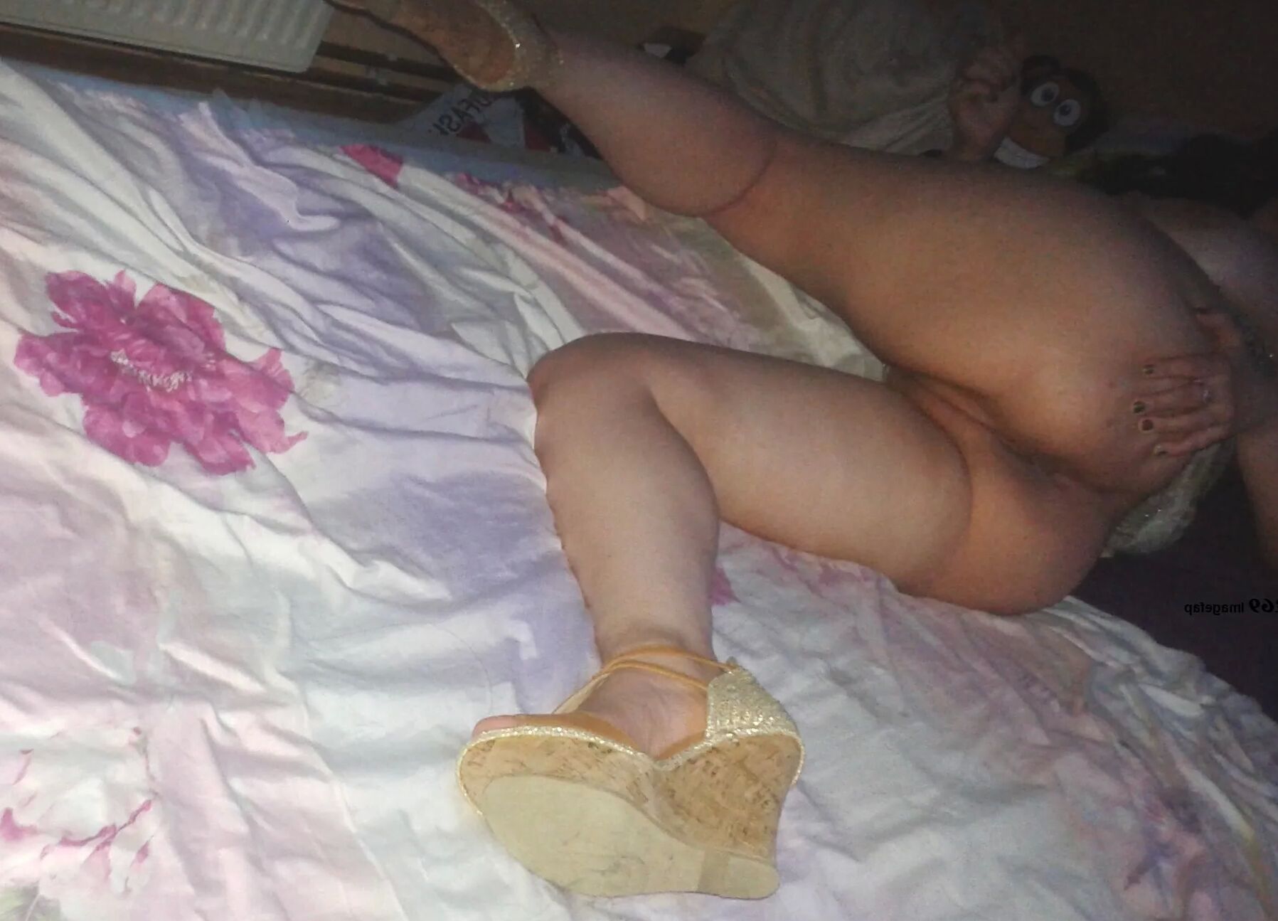 Wife showing off sexy outfit and cameltoe pussy