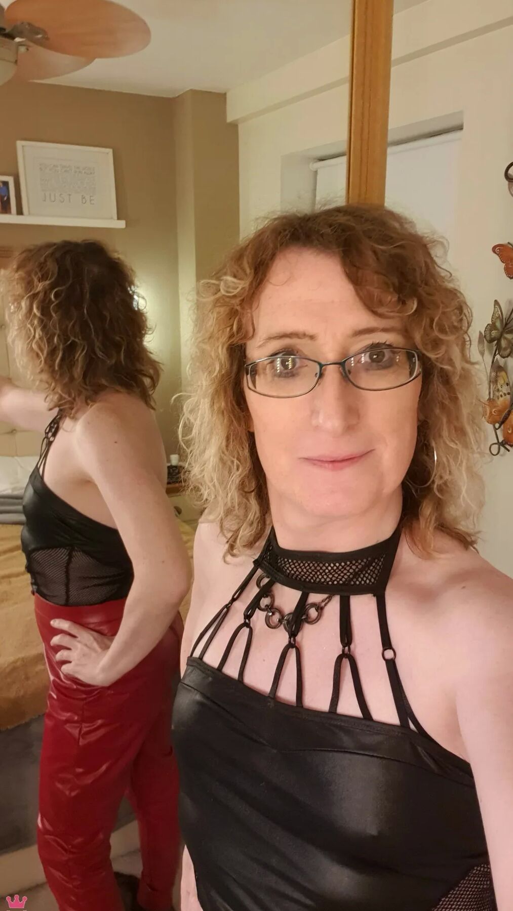 Black and Red Shiny PVC Fetish With Black Heel Ankle Boots