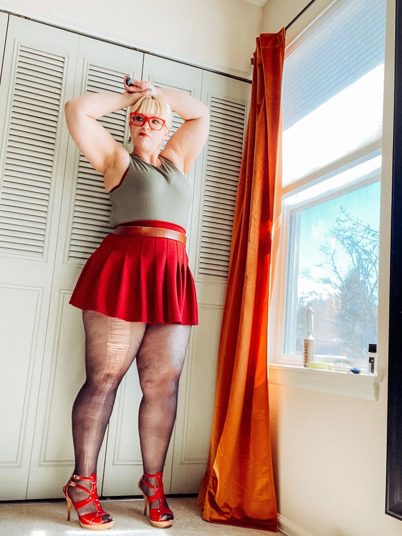 Alice is hot in Red High Heels