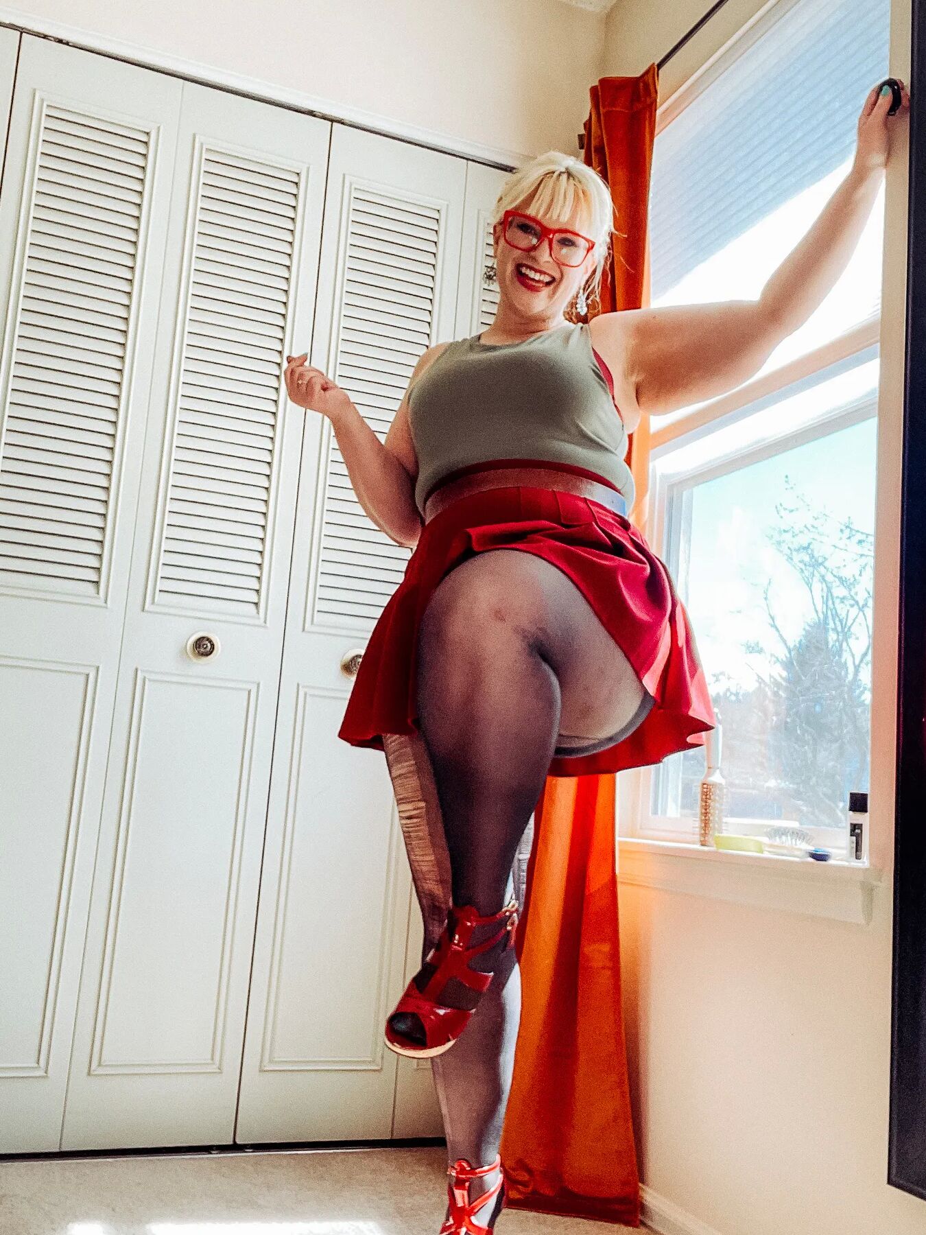 Alice is hot in Red High Heels