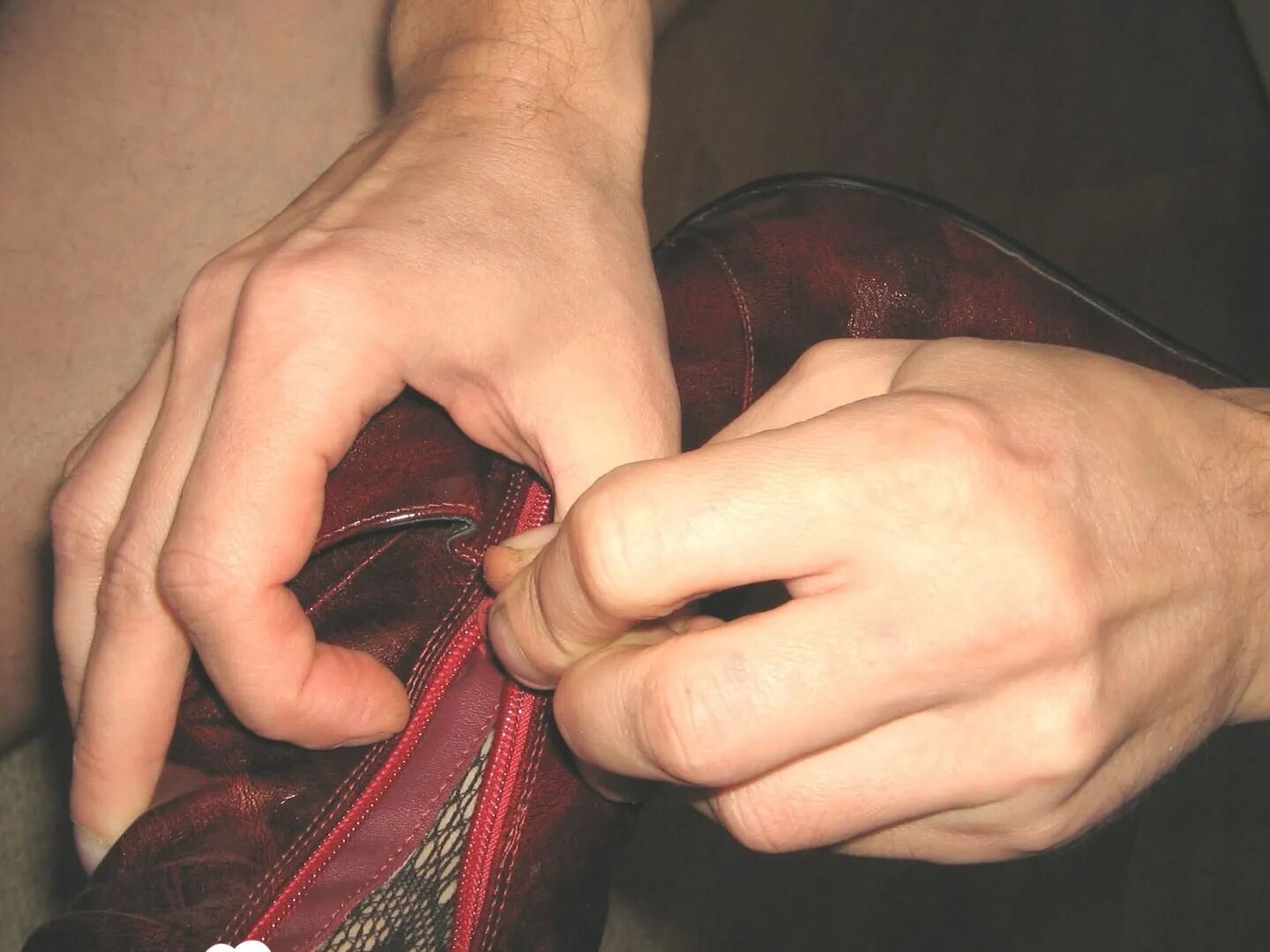 Cumming on my domina's red leather boots