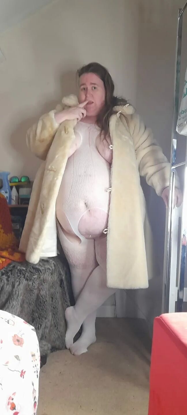 Photos of theLady in a fake fur coat