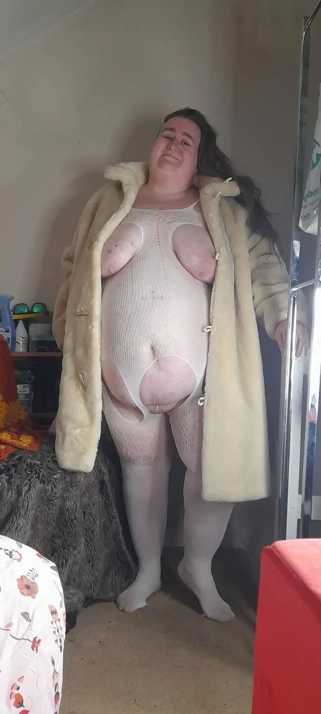 Photos of theLady in a fake fur coat