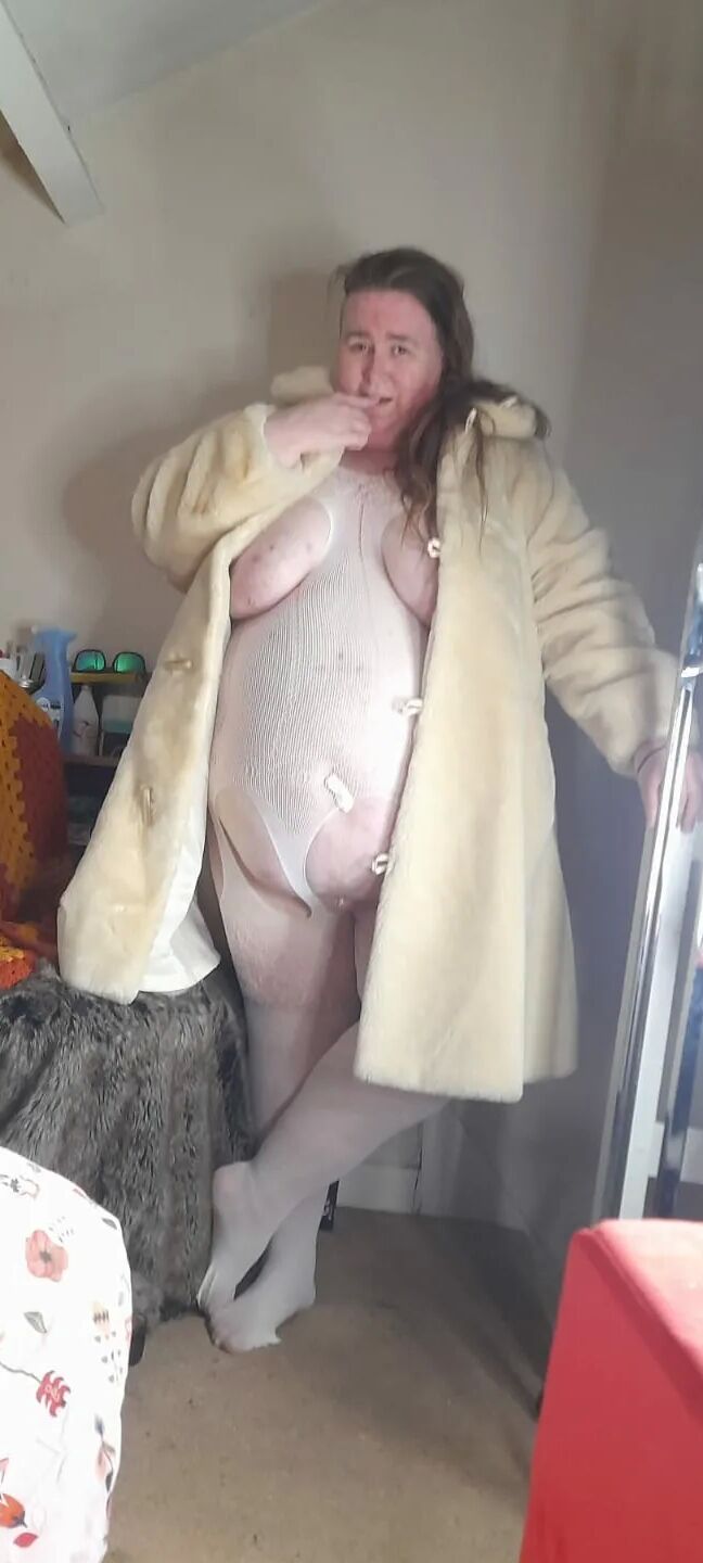 Photos of theLady in a fake fur coat