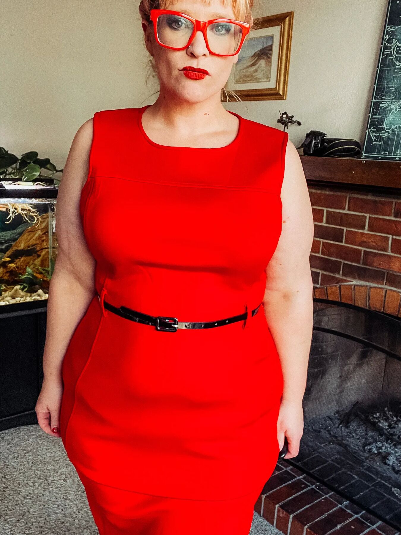 Red Dress and heels on your favorite BBW