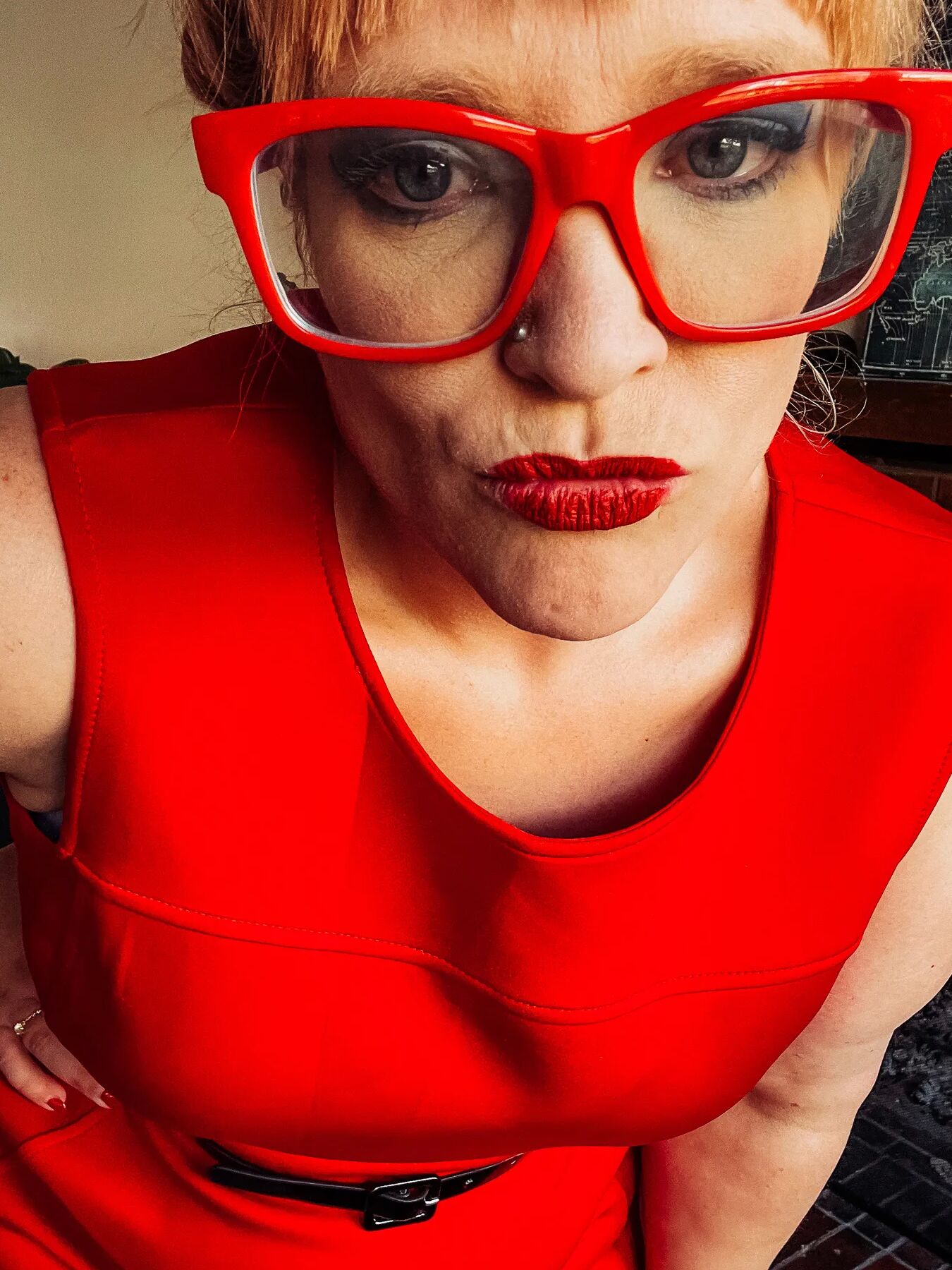 Red Dress and heels on your favorite BBW