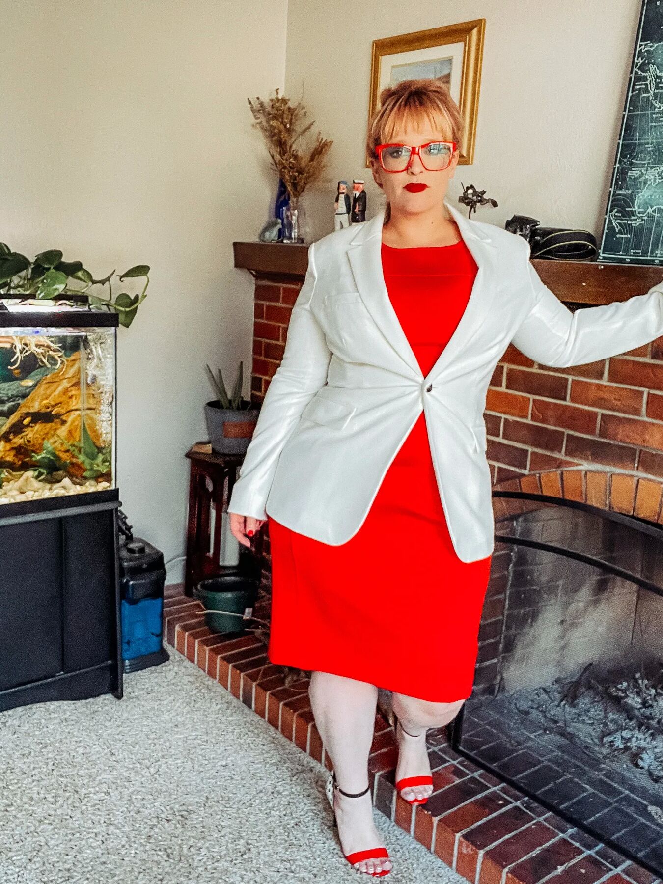 Red Dress and heels on your favorite BBW