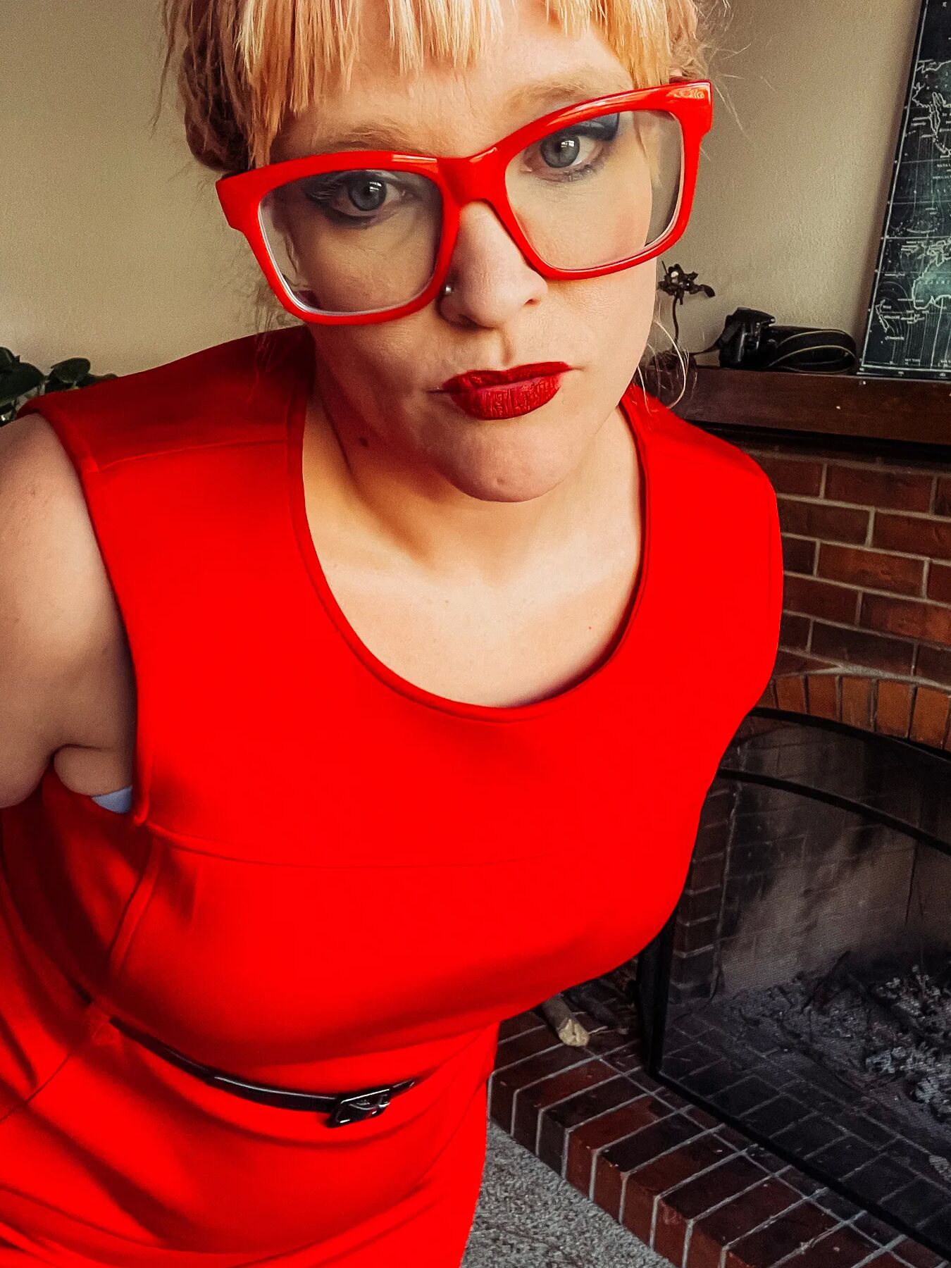 Red Dress and heels on your favorite BBW