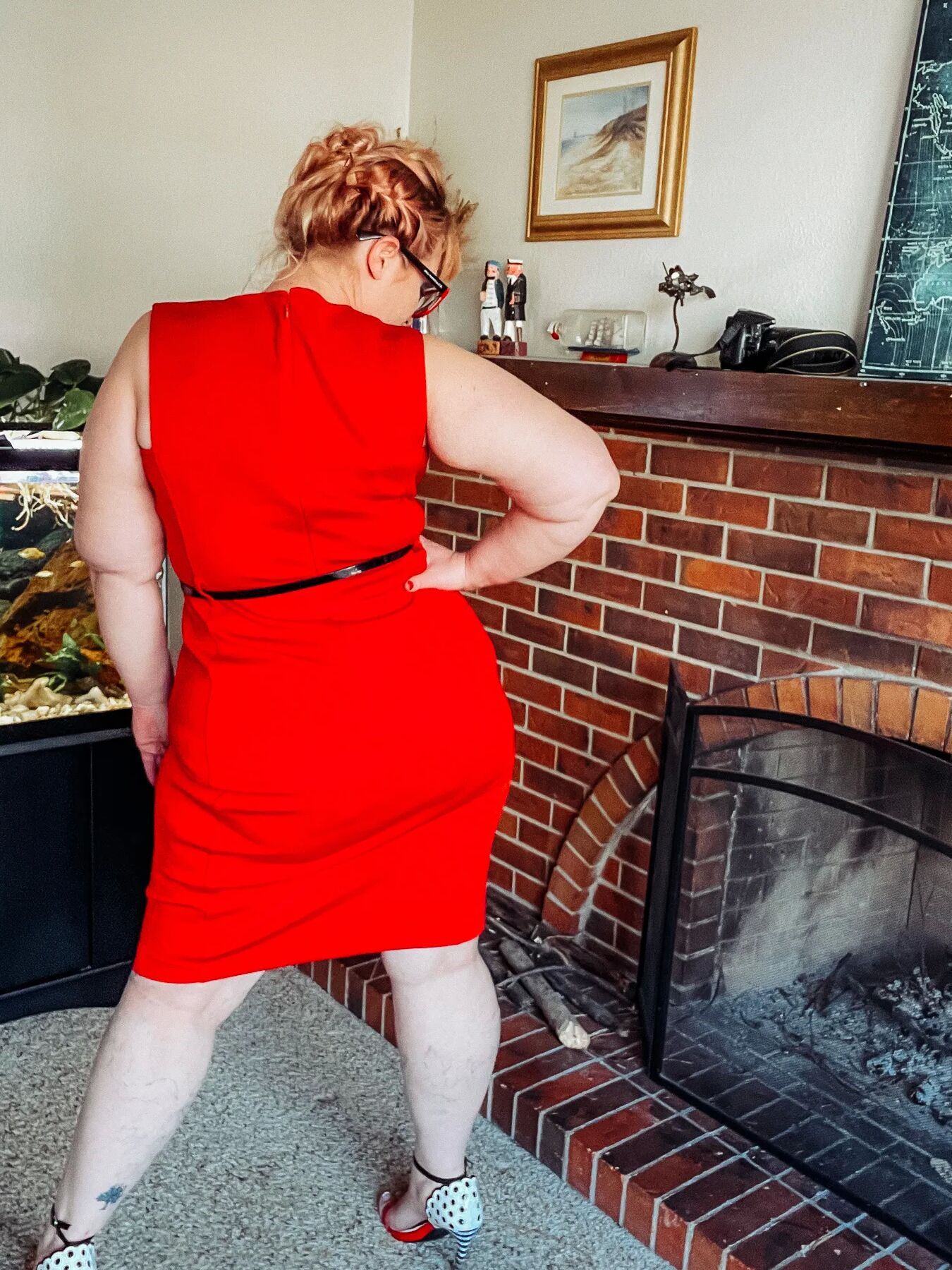 Red Dress and heels on your favorite BBW