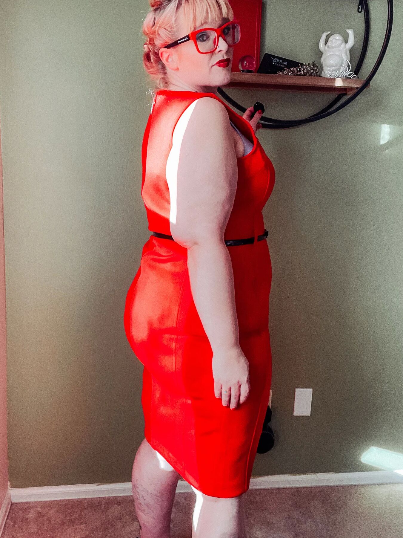 Red Dress and heels on your favorite BBW