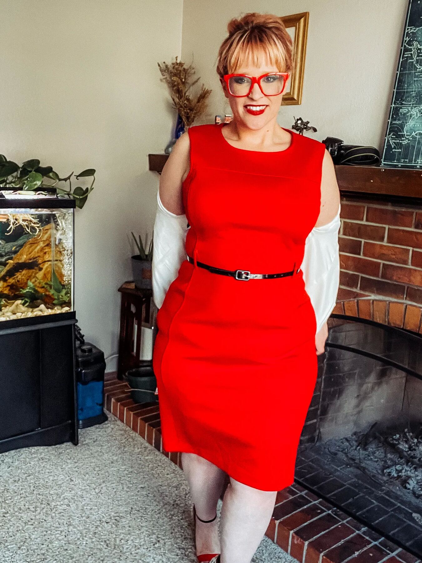 Red Dress and heels on your favorite BBW