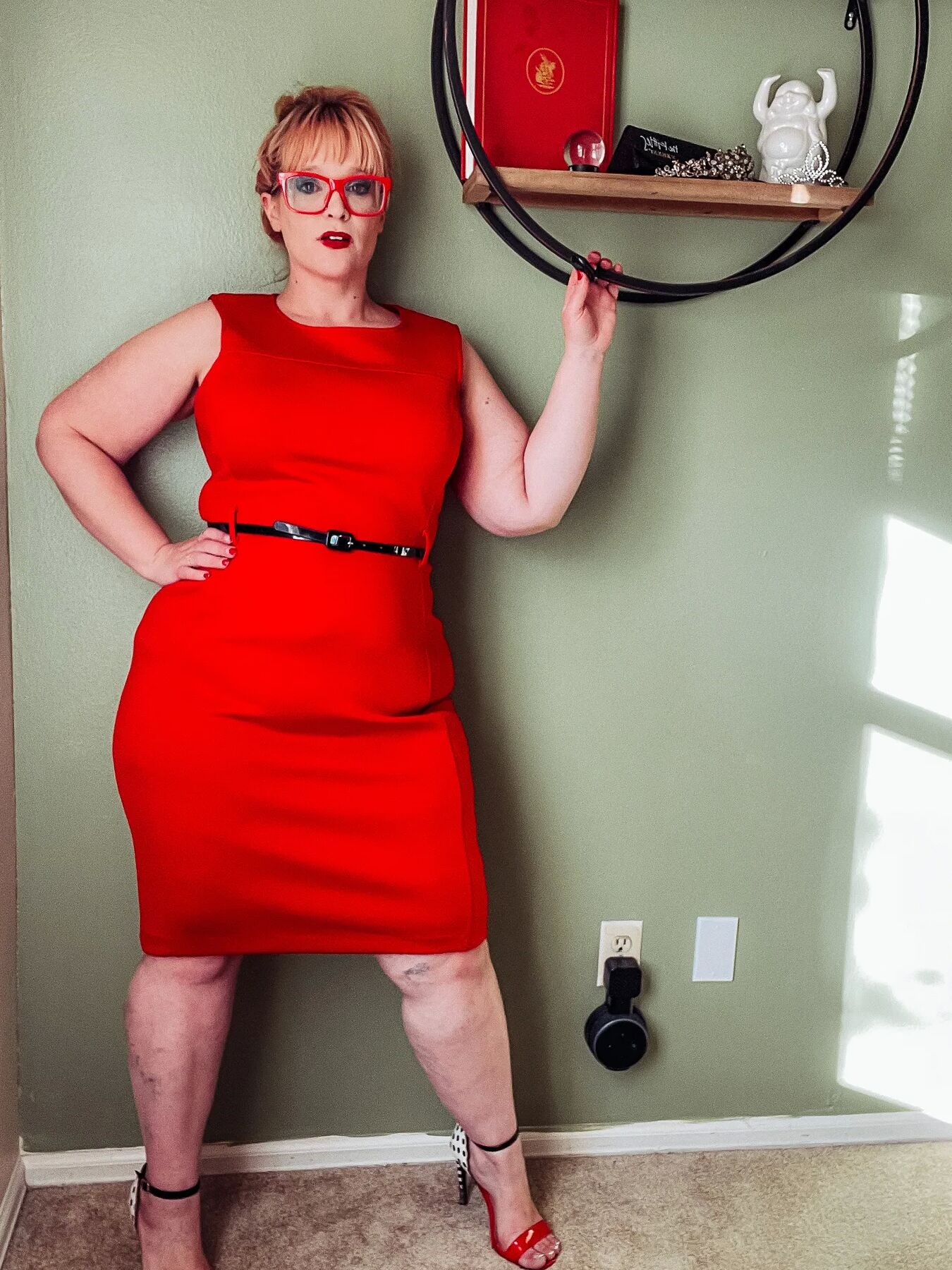 Red Dress and heels on your favorite BBW