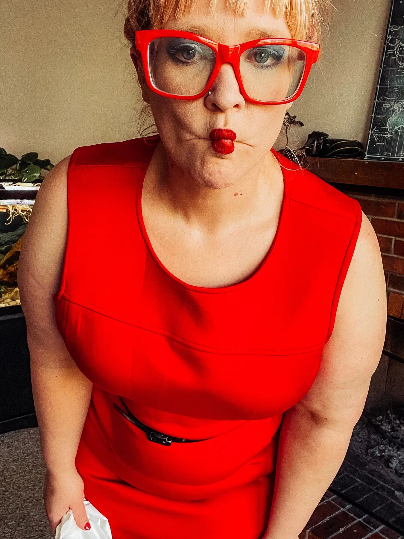 Red Dress and heels on your favorite BBW