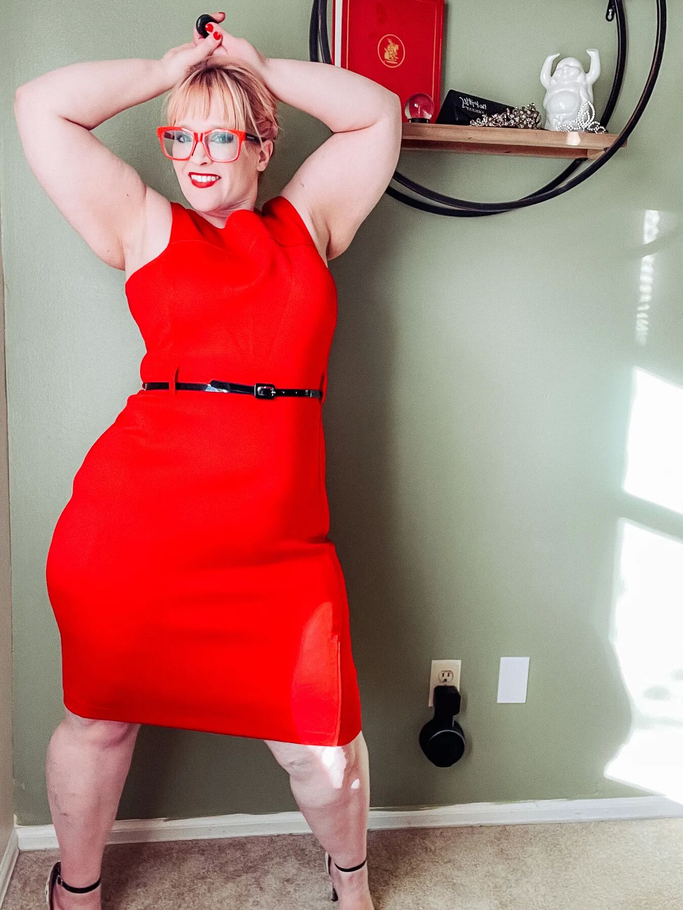 Red Dress and heels on your favorite BBW