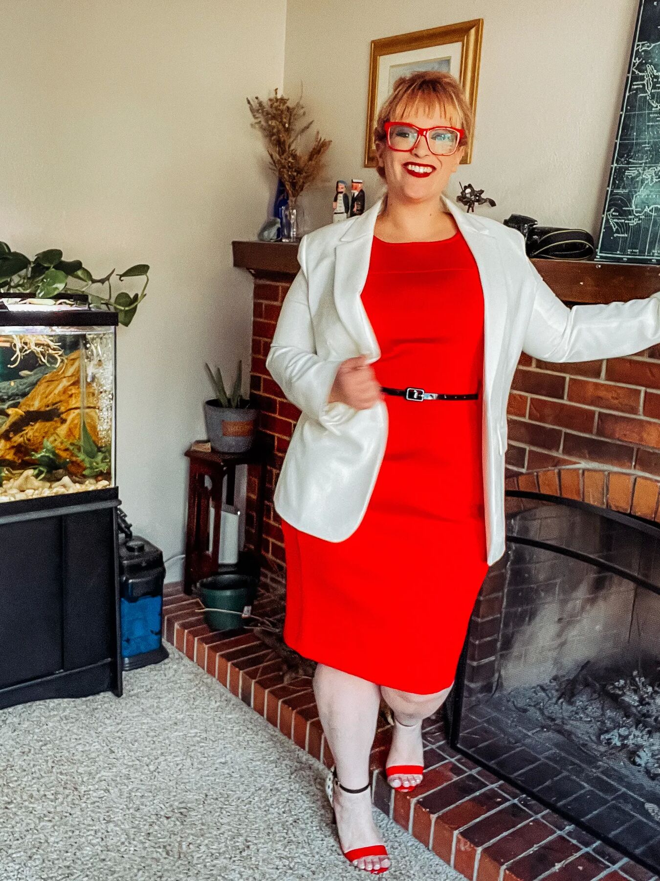 Red Dress and heels on your favorite BBW