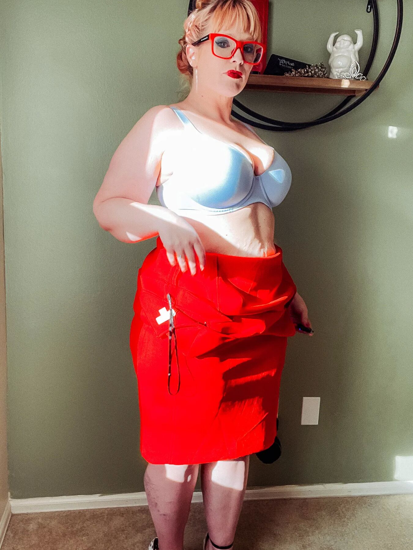 Red Dress and heels on your favorite BBW