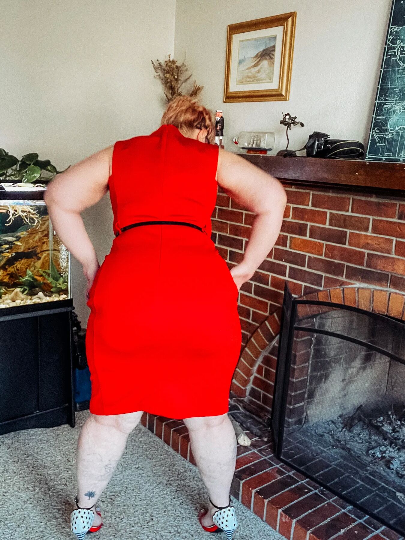 Red Dress and heels on your favorite BBW