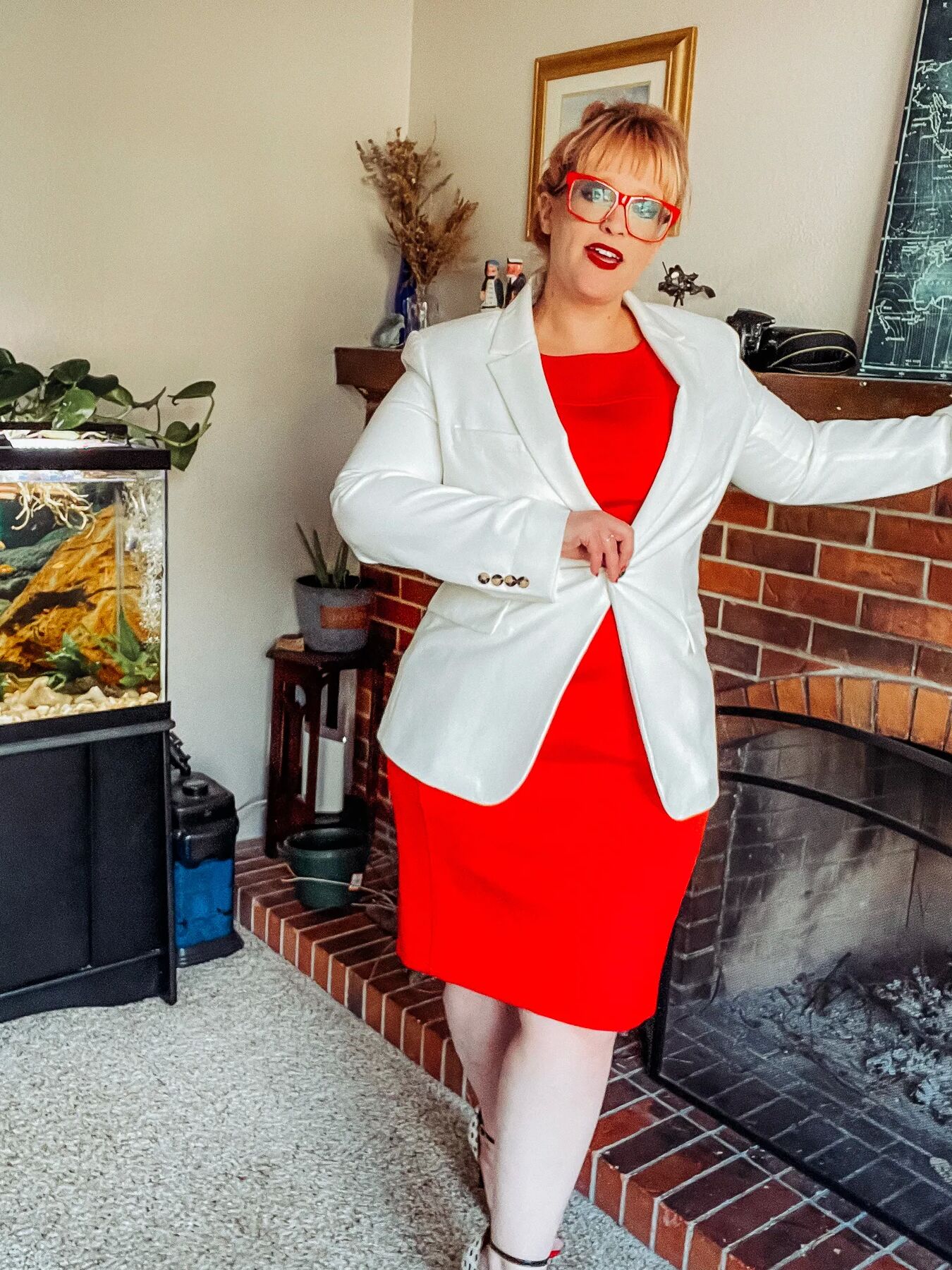 Red Dress and heels on your favorite BBW